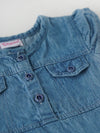 Trendy Schiffly And Denim Dress With A Hat for Girls