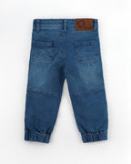 Popees Baby Boys Washed Denim Jogger Pants| Blue| 1-6 Years