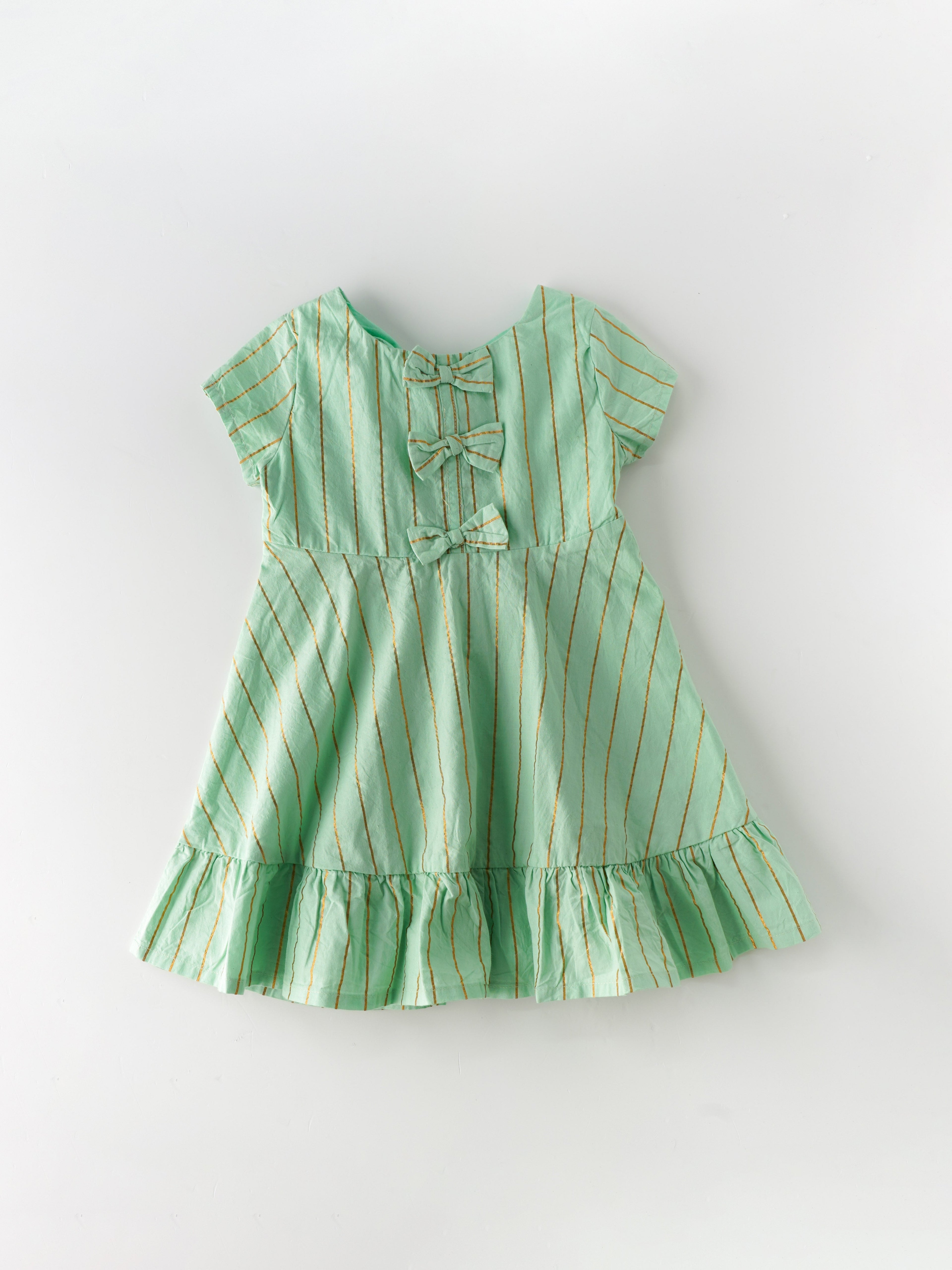 Popees Striped Back Open Frock (1-8 Years) for Girls