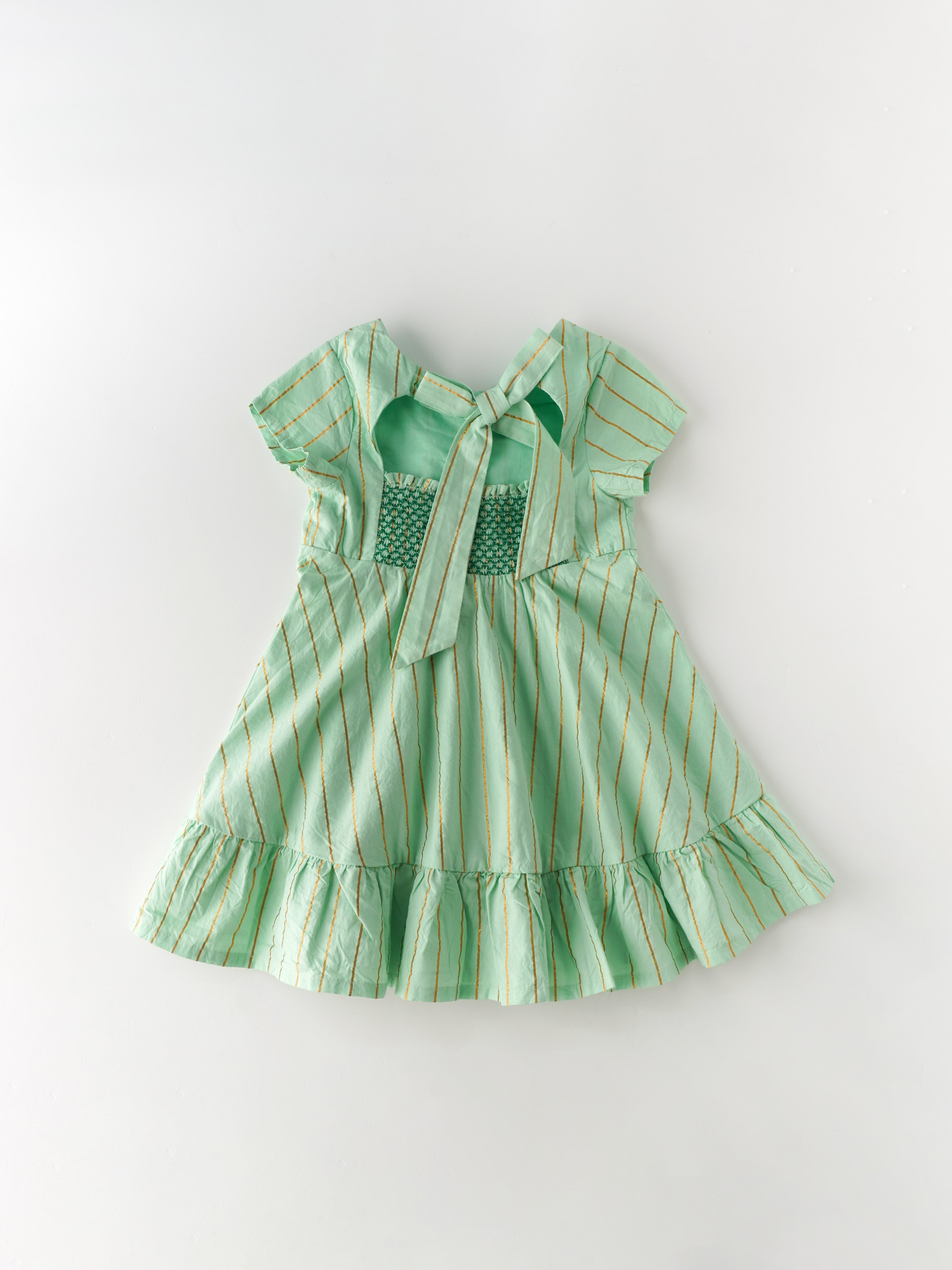 Popees Striped Back Open Frock (1-8 Years) for Girls