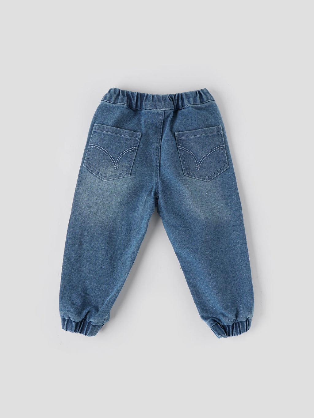 Popees Boys Stretch Denim Joggers with Character Patch| 1-8 Years