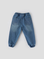 Popees Boys Stretch Denim Joggers with Character Patch| 1-8 Years