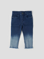 Popees Faded Blue Jeans with Frill Bottom (1–8 Years) for Girls