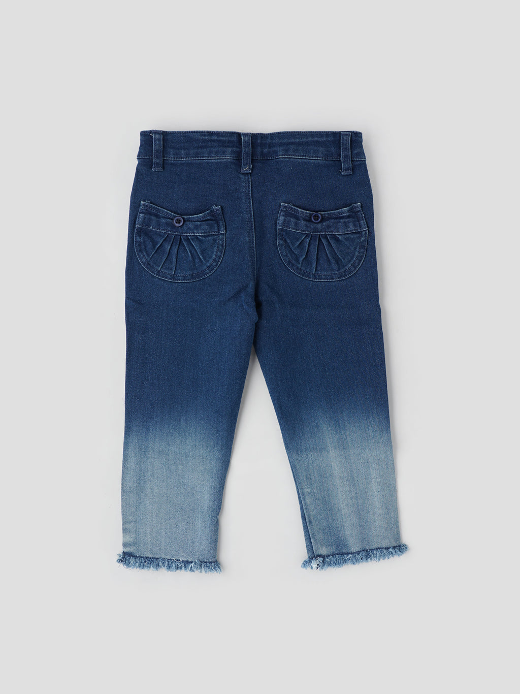 Popees Faded Blue Jeans with Frill Bottom (1–8 Years) for Girls