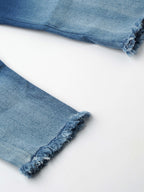 Popees Faded Blue Jeans with Frill Bottom (1–8 Years) for Girls