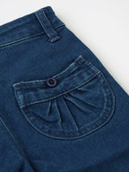 Popees Faded Blue Jeans with Frill Bottom (1–8 Years) for Girls