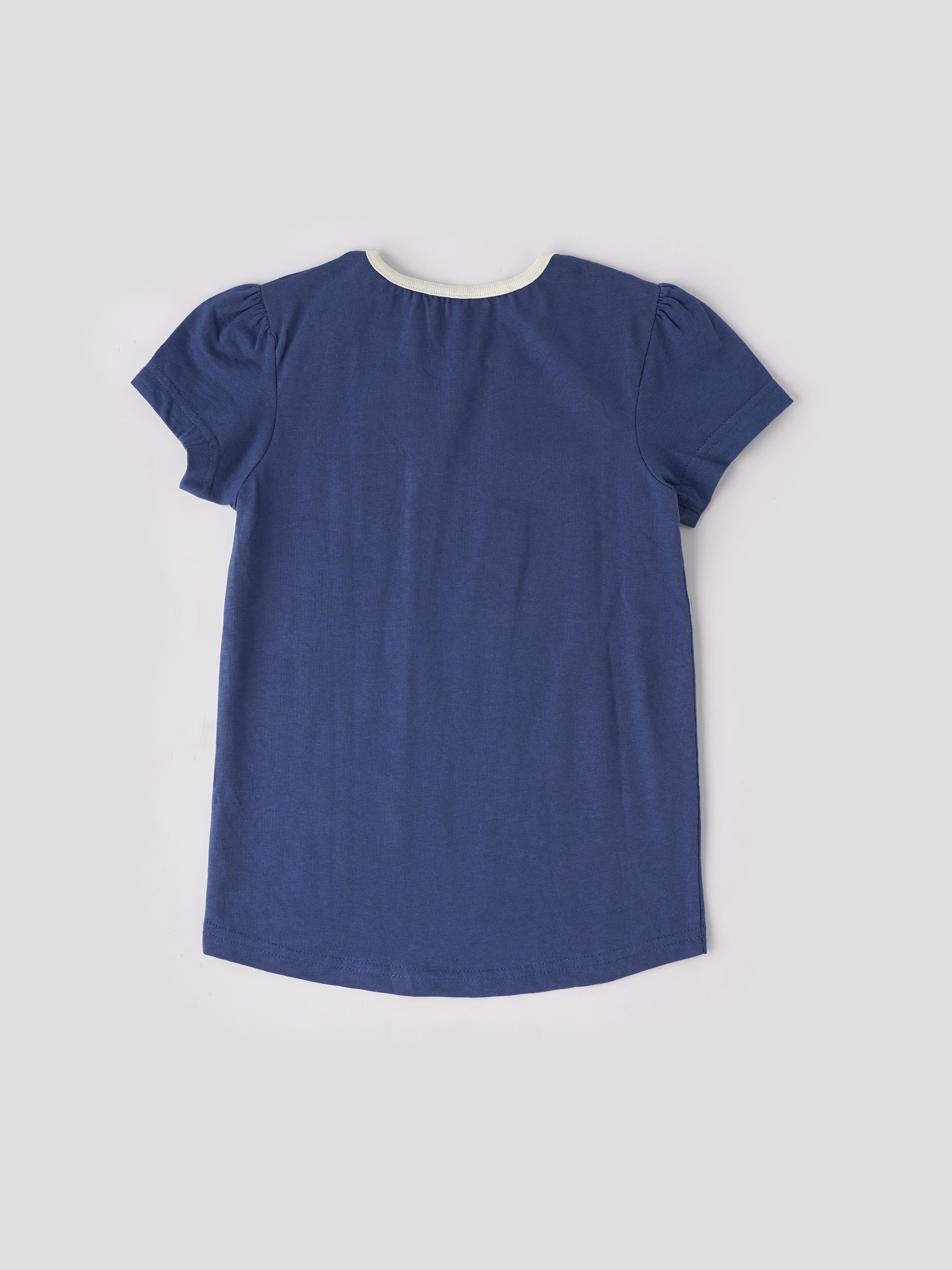 Popees Short Sleeve Front Printed (1–8 Years) Soft and Comfortable Top for Girls