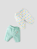 Popees Skin-friendly & Comfy Pants (0-9 Months) for Newborn Girls - Pack of 2