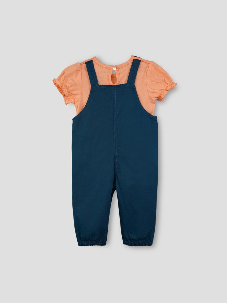 Popees Half Sleeve, Shoulder Strap Dungaree Set(1-8 Years) for Girls