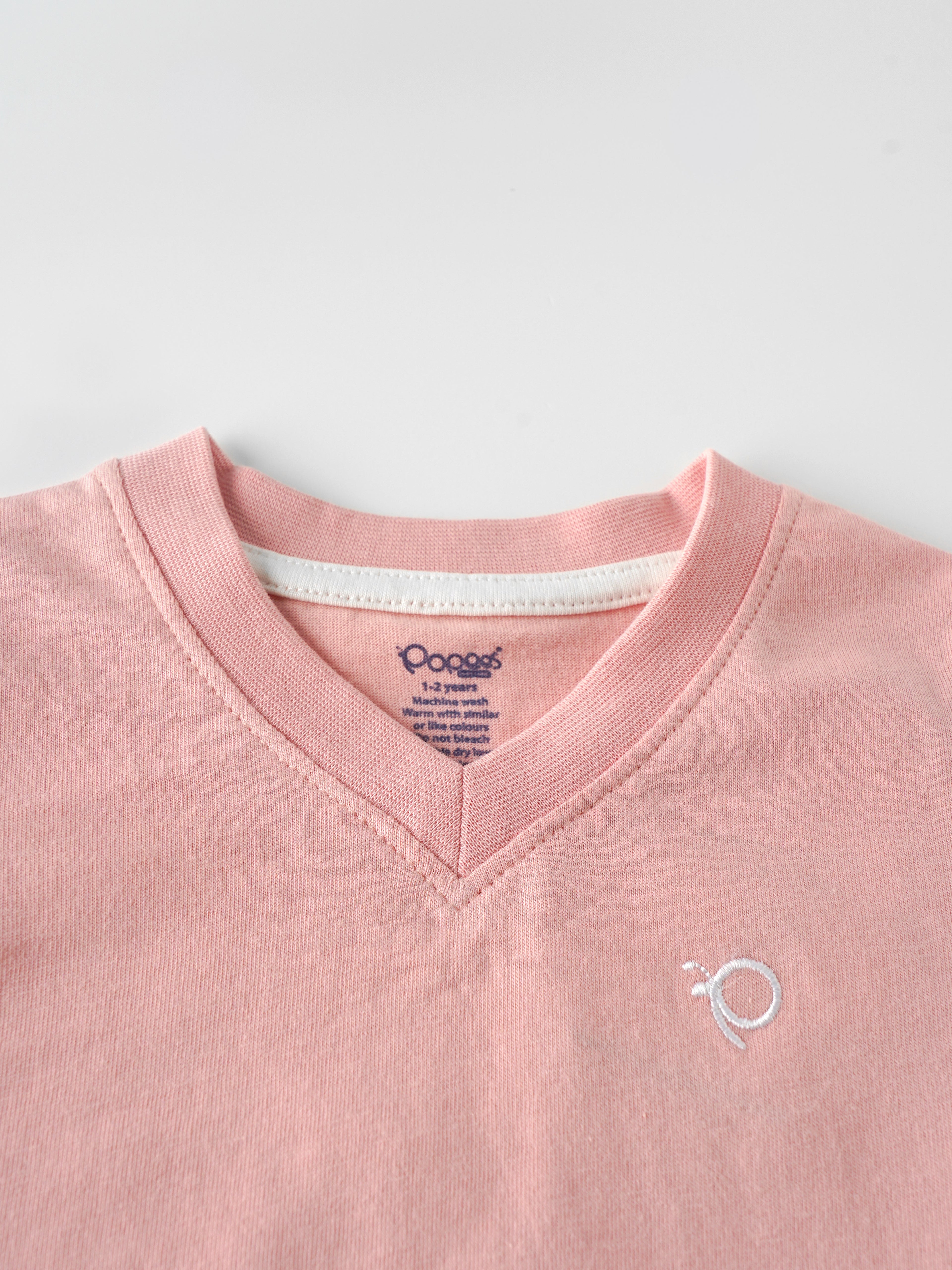 Popees Stylish V-Neck T-Shirt (1–8 Years) for Girls – Comfy & Fashionable