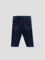 Popees Distressed Denim Jeans with Patchwork Detail & Stretch Waist (3–24 Months) for Boys