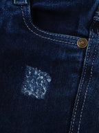 Popees Distressed Denim Jeans with Patchwork Detail & Stretch Waist (3–24 Months) for Boys