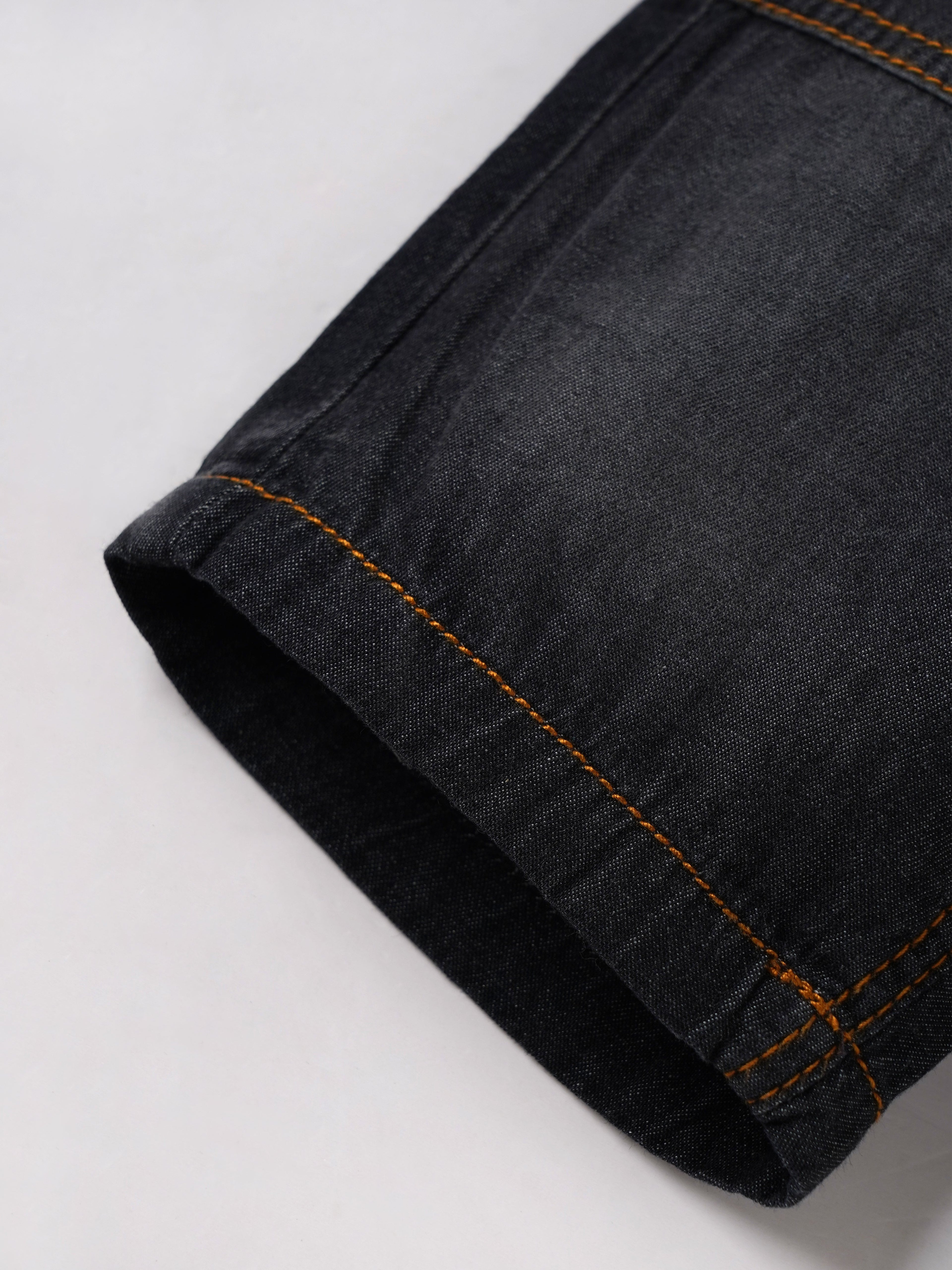 Popees Stylish Comfortable Everyday Wear with Embroidery Black Shorts(3-36 Months)for Baby Boys