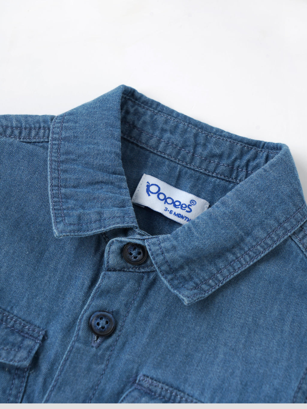 Popees Baby Boys Full Sleeve Denim Shirt| Blue| 3-36 Months