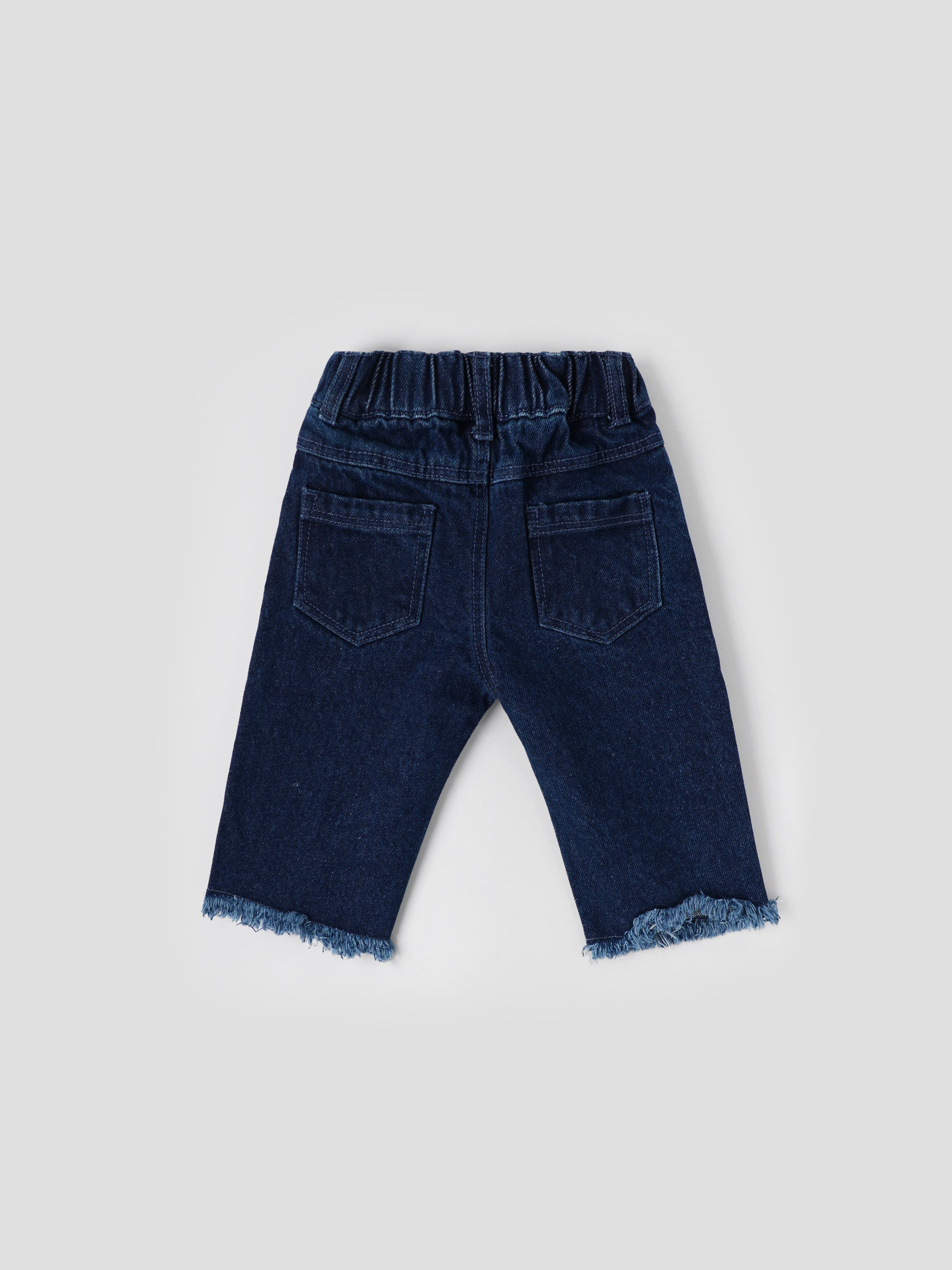 Popees Soft Stretchable Denim with Elastic Waistband Pants (3–36 Months) for Girls