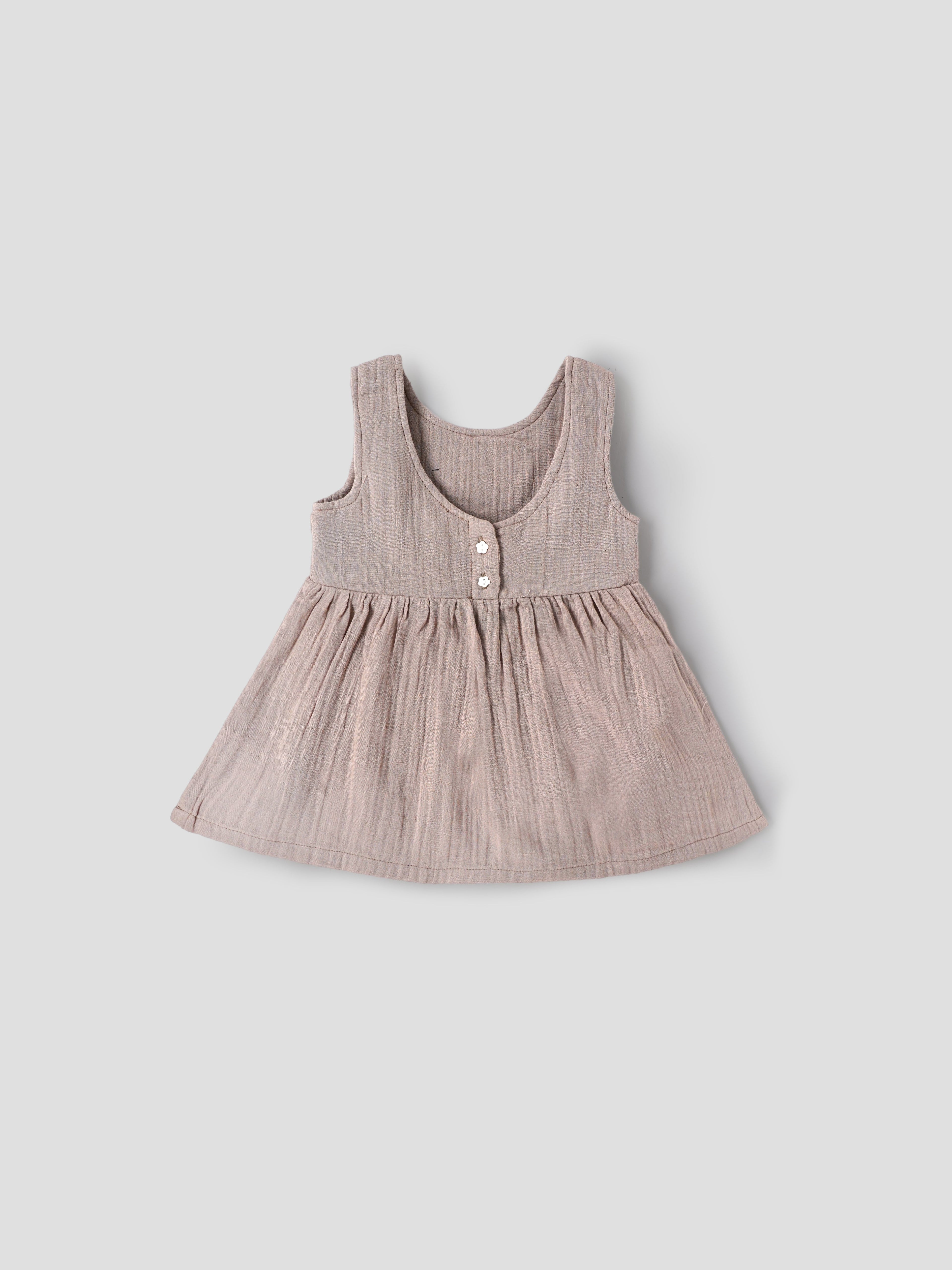 Popees Soft & Stylish Heart Print Sleeveless Dress (3–36 Months)for Baby Girls