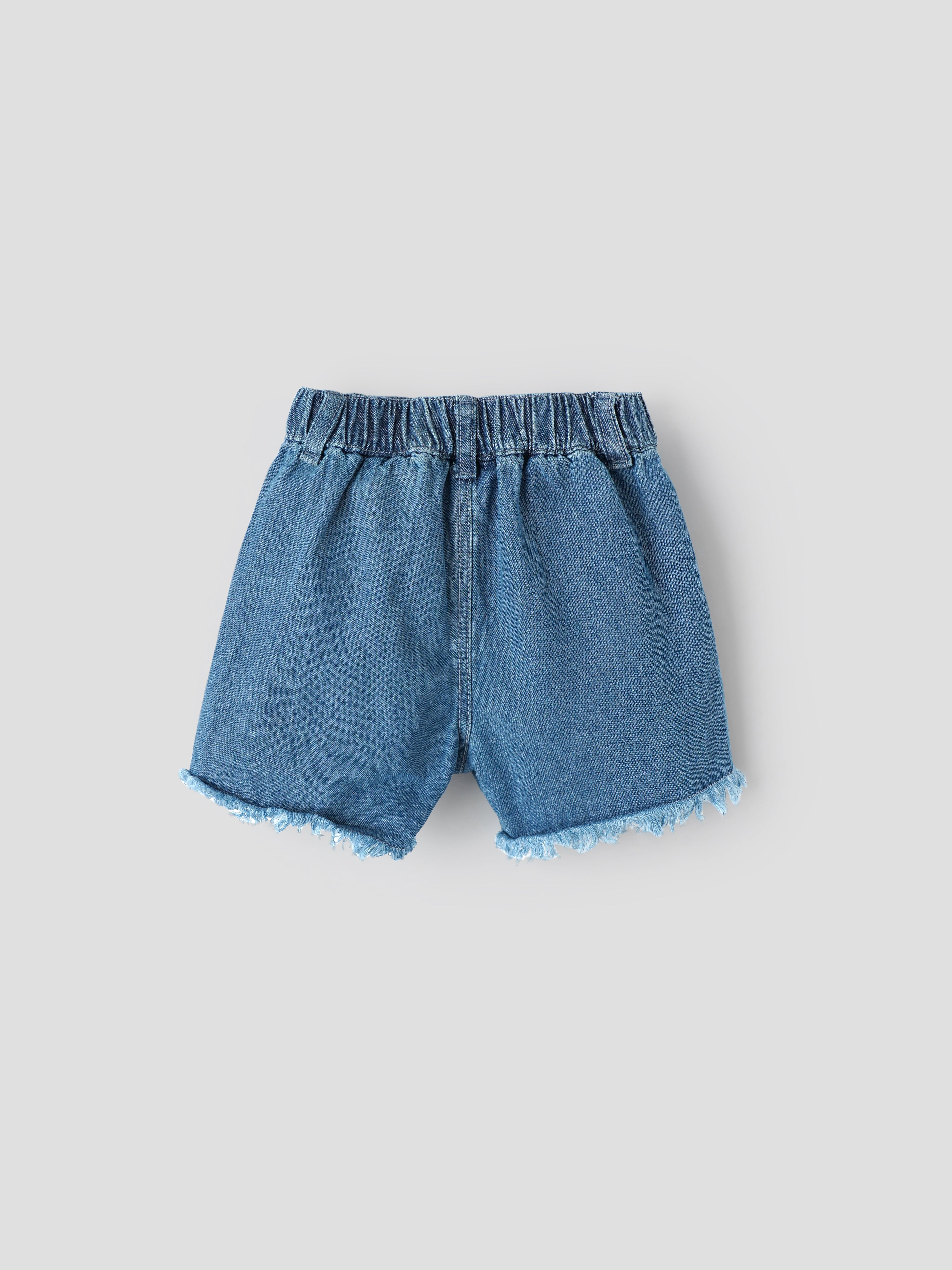 Popees Stylish Floral Embroidered Denim Shorts (3-36 Months) for Girls