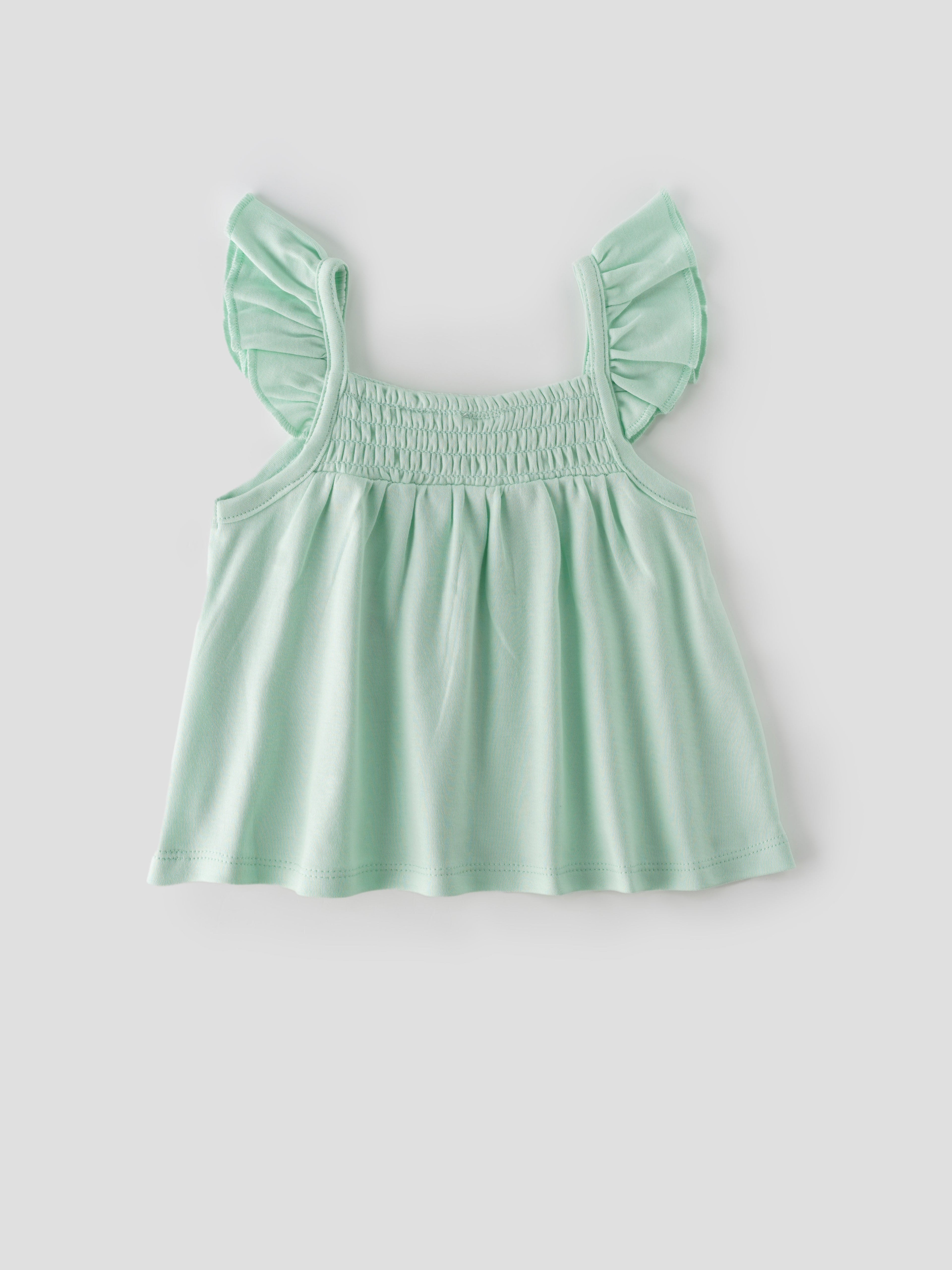 Popees Smocked Ruffle Shoulder Top (3-36 Months) for Baby Girls