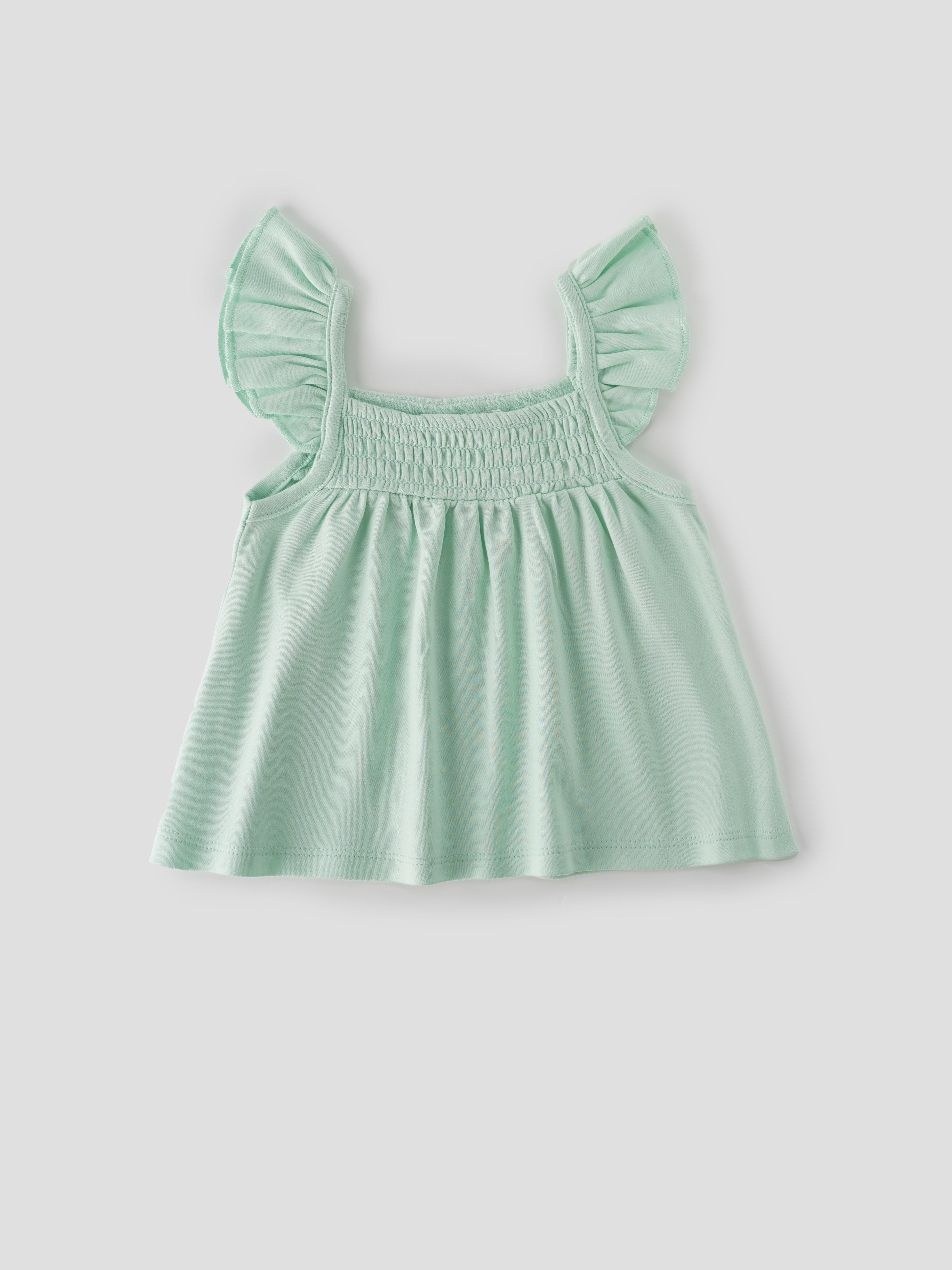 Popees Smocked Ruffle Shoulder Top (3-36 Months) for Baby Girls
