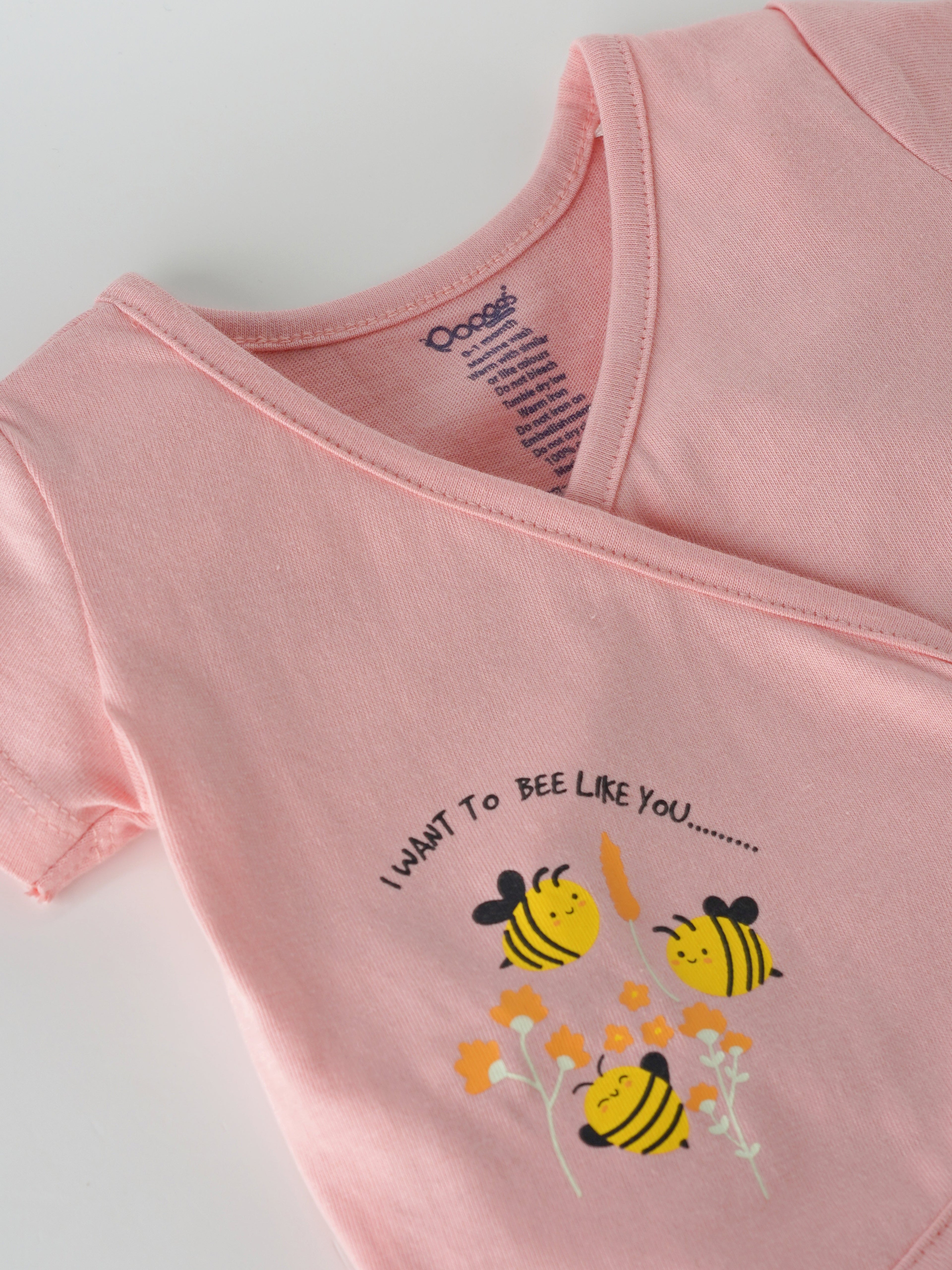 Popees Side Tie Jhabla Top (0–6 Months) for Newborn Girls