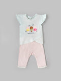 Popees Comfy & Trendy Chest Printed Coordinated Set (0-9 Months)for Baby Girls