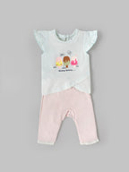 Popees Comfy & Trendy Chest Printed Coordinated Set (0-9 Months)for Baby Girls