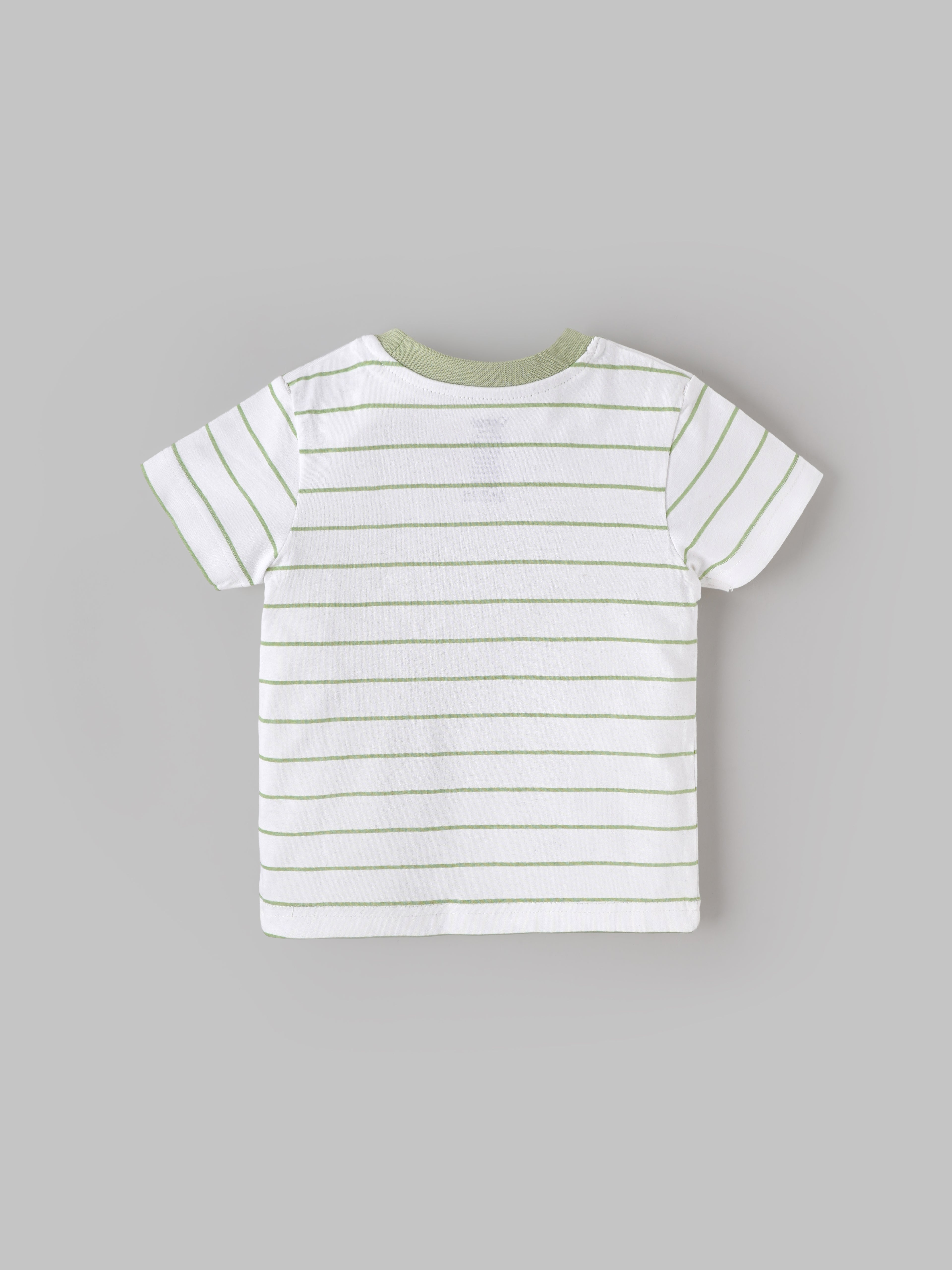 Popees Boys Striped Cotton T-Shirt | White | 1-8 Years