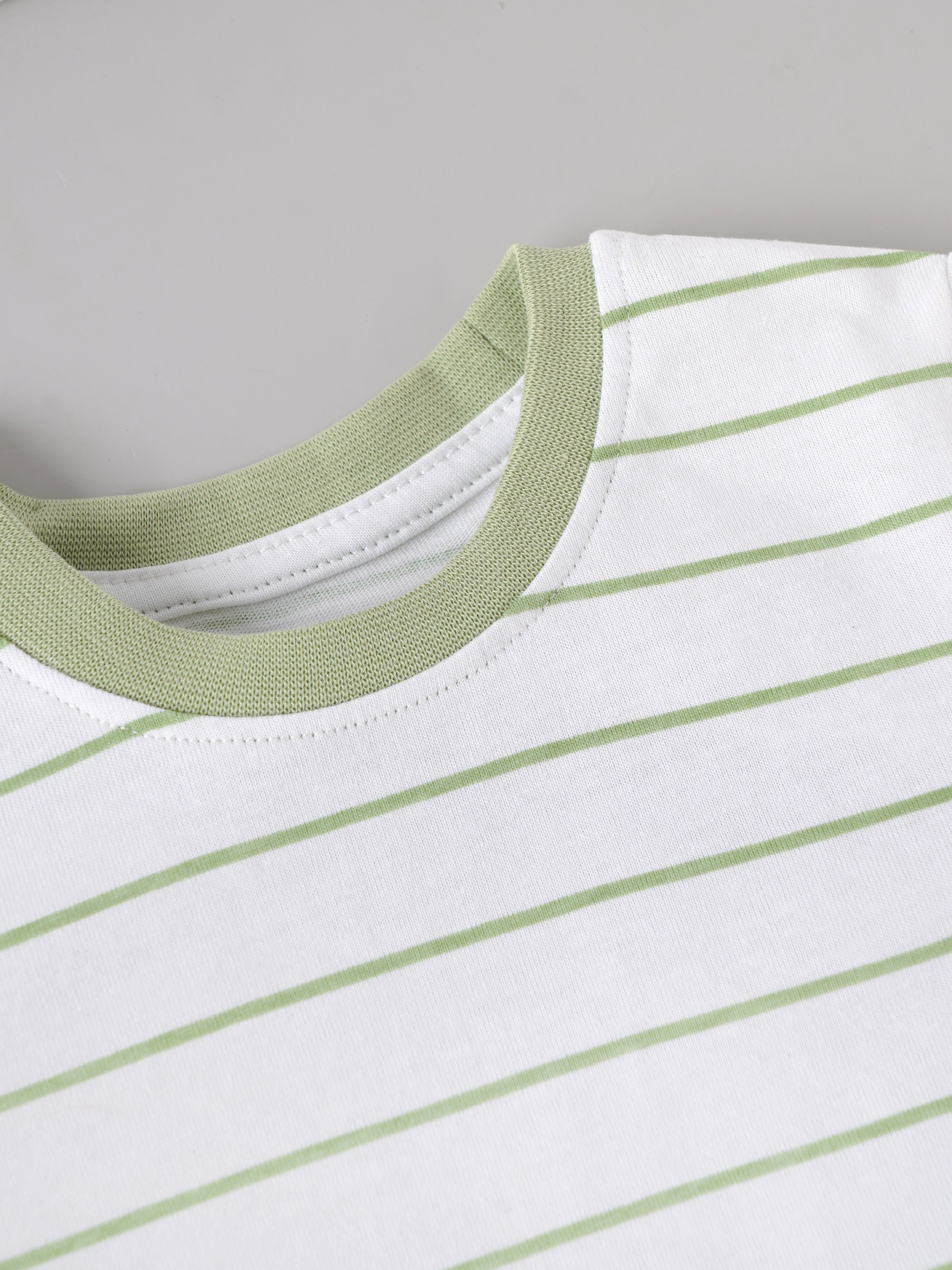 Popees Boys Striped Cotton T-Shirt | White | 1-8 Years