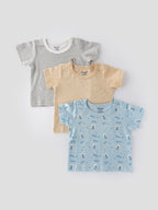 Popees 3-Piece Printed T-shirt Set (0–9 Months) for Baby Boys