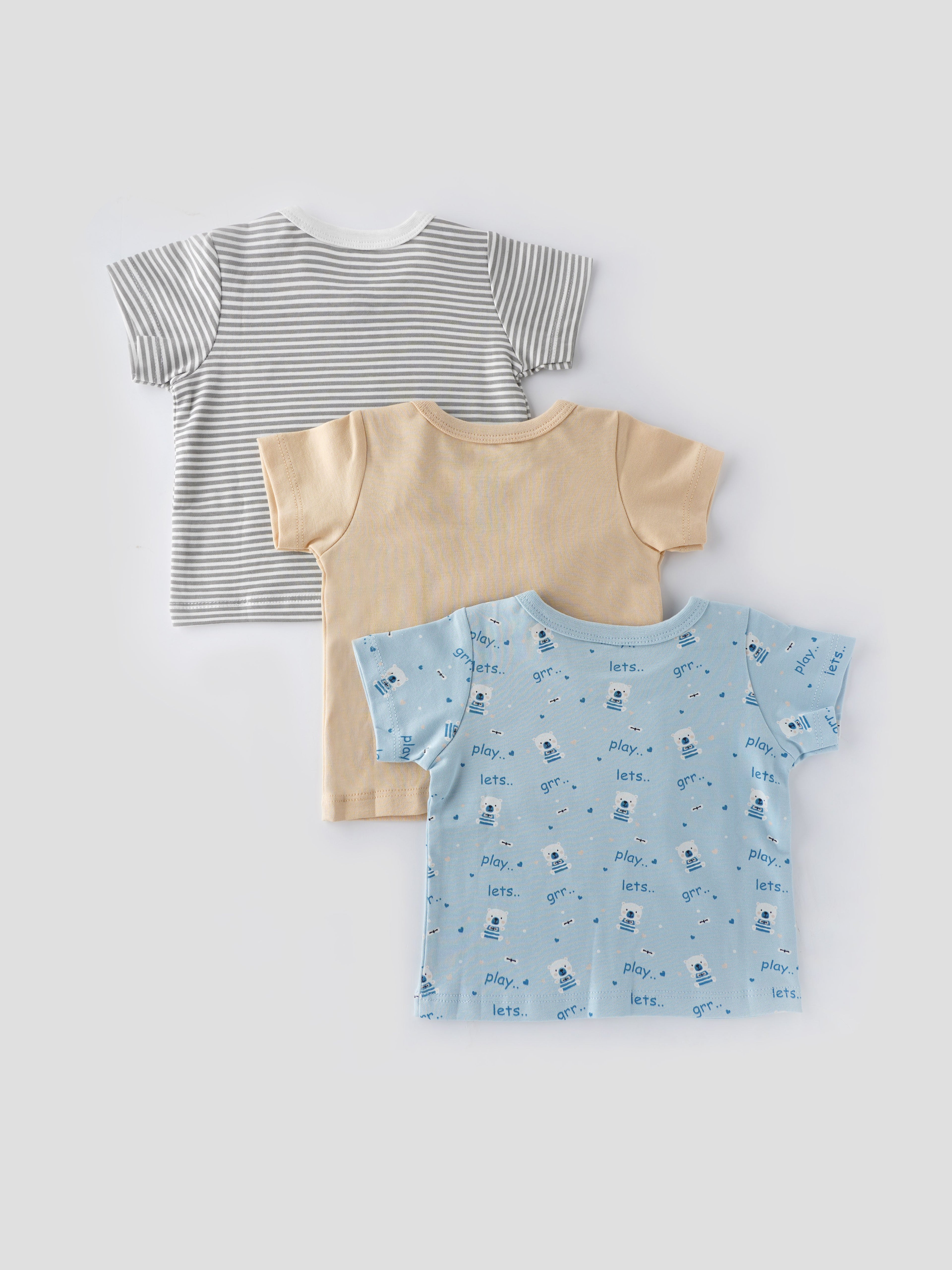 Popees 3-Piece Printed T-shirt Set (0–9 Months) for Baby Boys