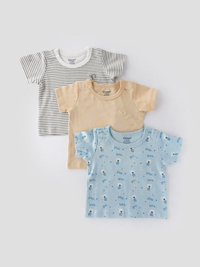 Stylish T Shirt Combo for justborn Boys- 3PCS