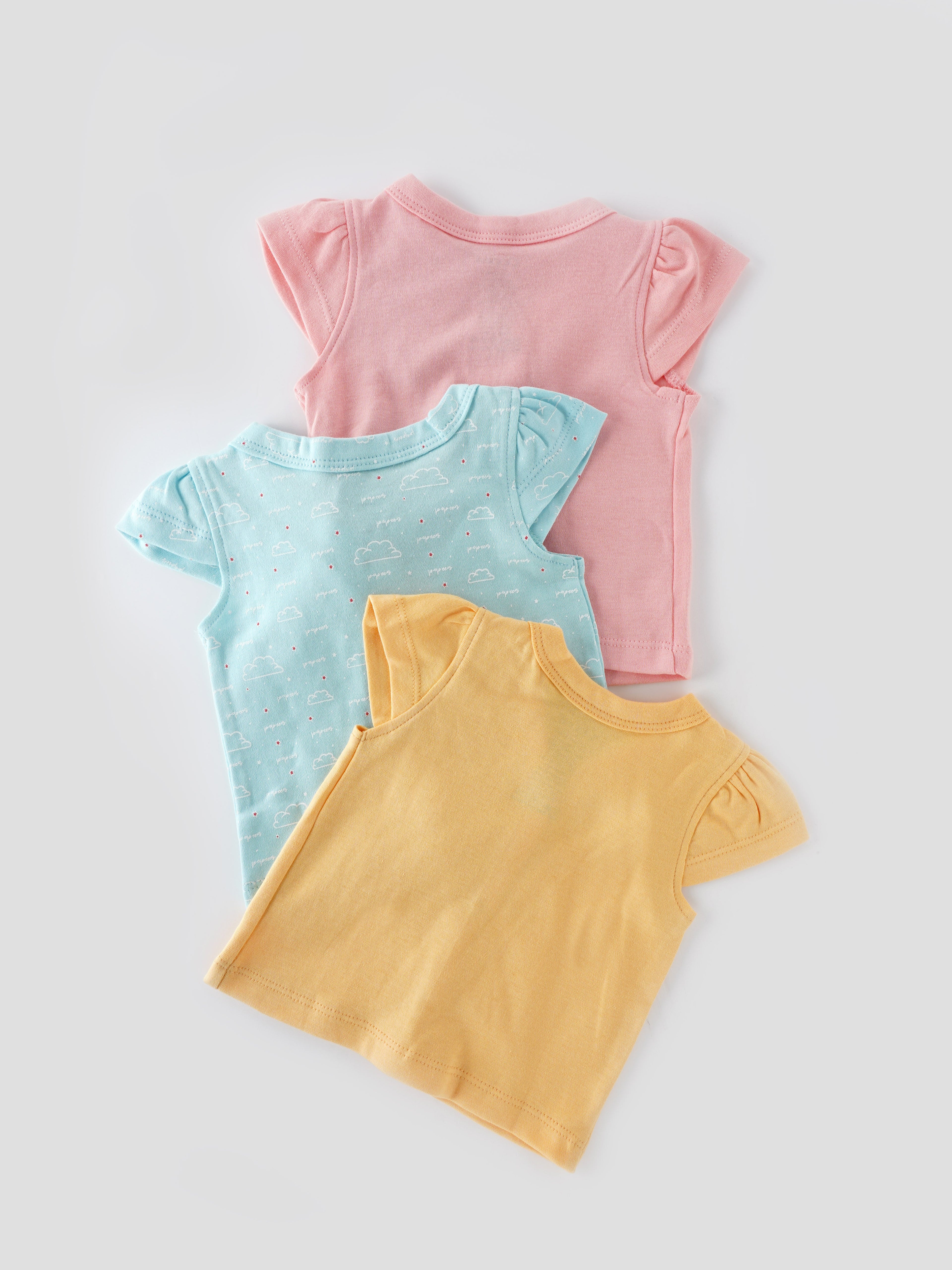 Popees Newborn Jhabla (0–9 Months) Skin-Friendly & Comfortable Tops – Pack of 3