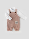 Stylish & Adorable Rib Dungaree With Full Sleeve Shirt Set for Boys