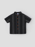 Popees Modern Black Striped Shirt Fashionable & Comfortable (3–36 Months) for Baby Boys
