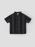 Popees Modern Black Striped Shirt Fashionable & Comfortable (3–36 Months) for Baby Boys