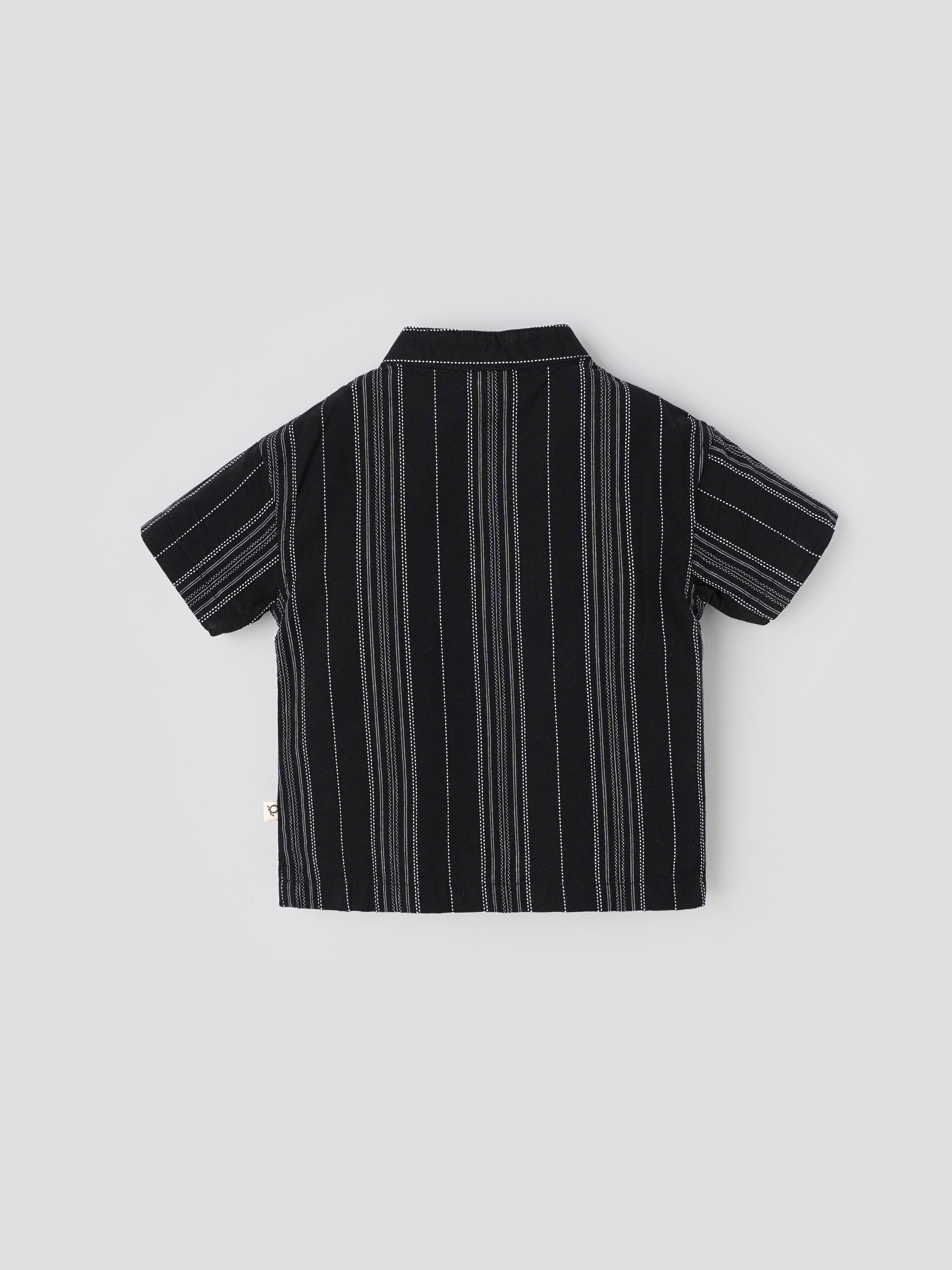 Popees Modern Black Striped Shirt Fashionable & Comfortable (3–36 Months) for Baby Boys