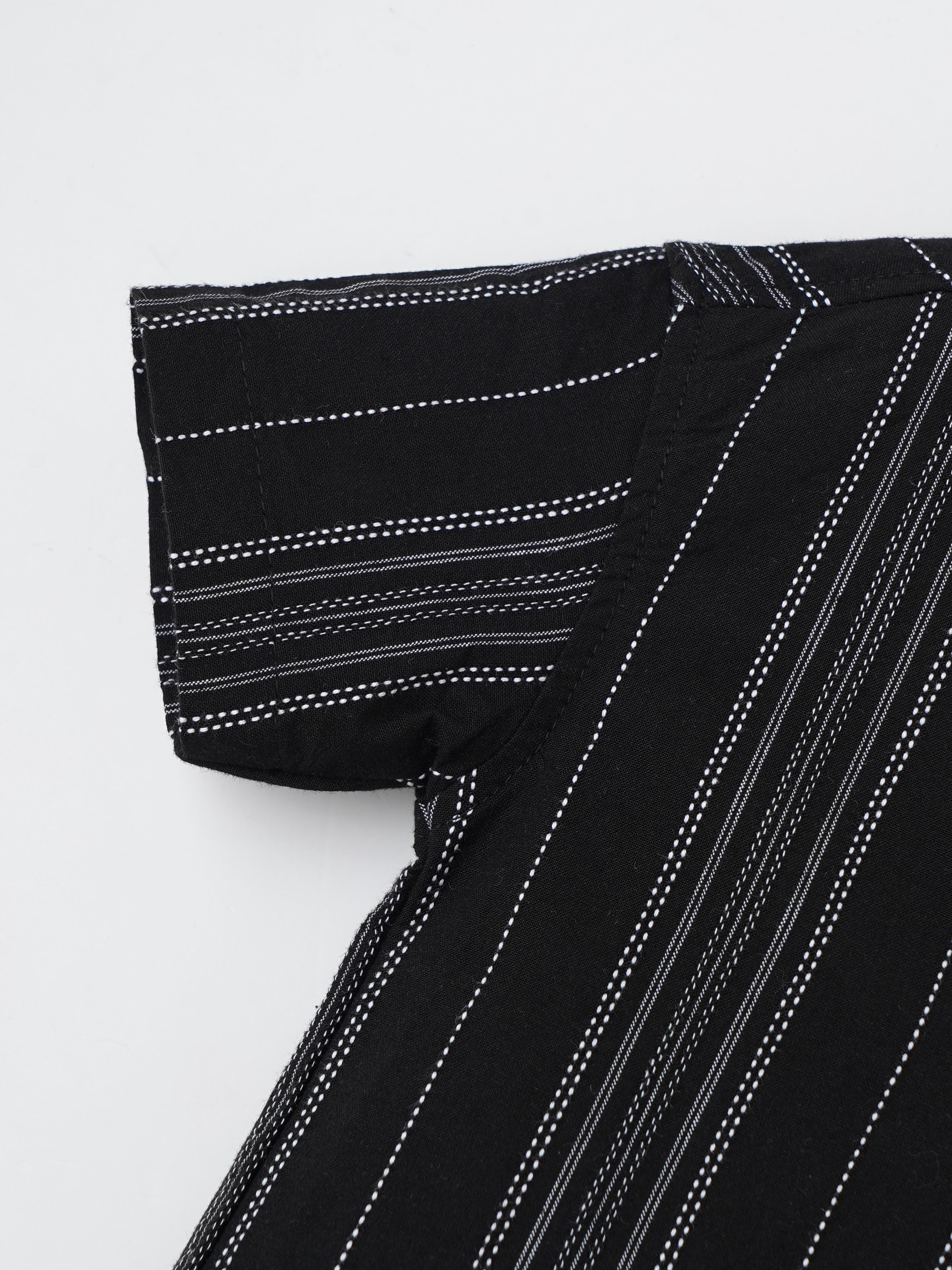 Popees Modern Black Striped Shirt Fashionable & Comfortable (3–36 Months) for Baby Boys