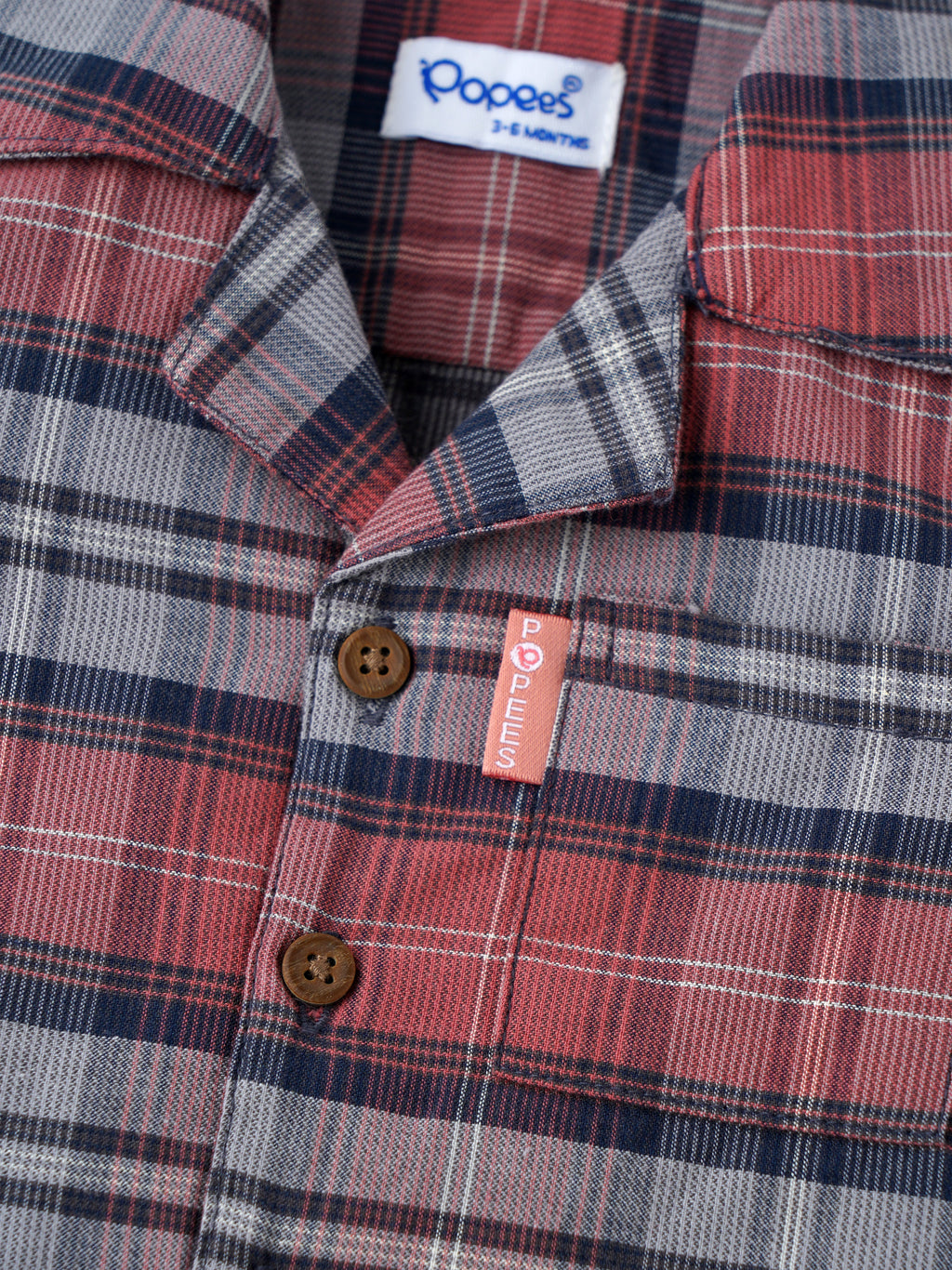 Popees Cute & Comfortable Lightweight Checked Shirt(3–36 Months) for Baby Boys