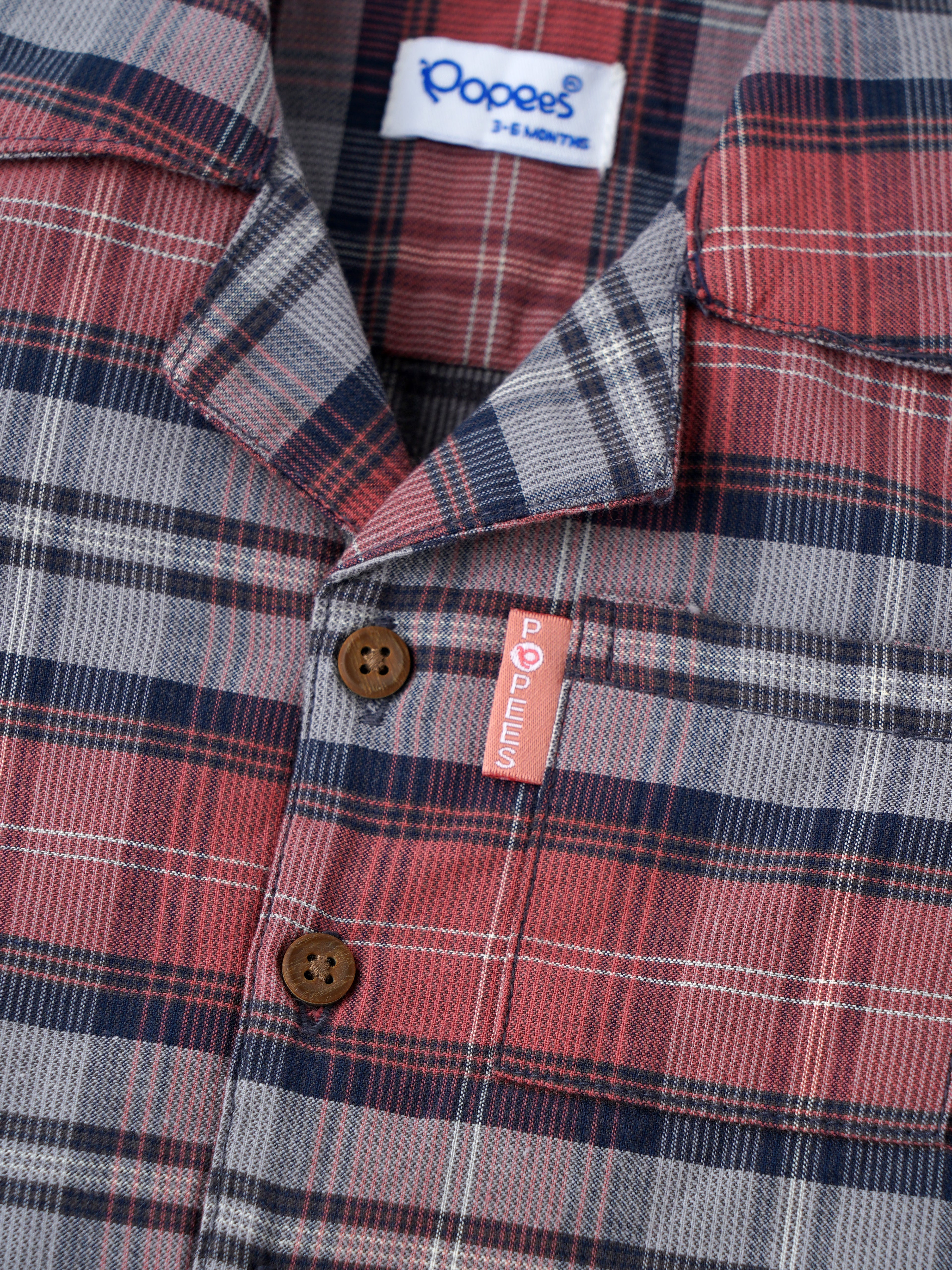 Popees Cute & Comfortable Lightweight Checked Shirt(3–36 Months) for Baby Boys