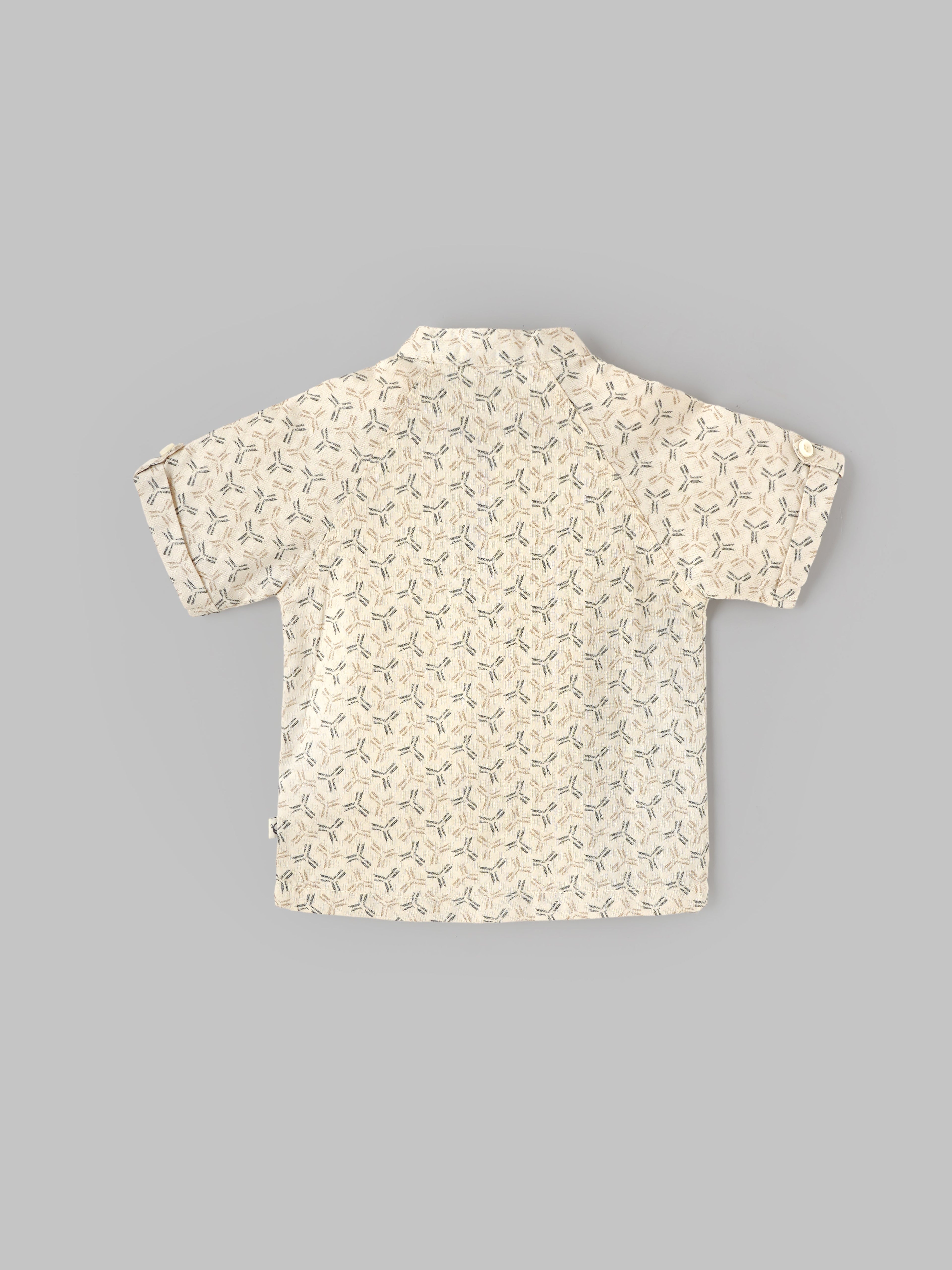 Popees Baby Boys  Half Sleeve Cotton Shirt| Beige| 3-24 Months