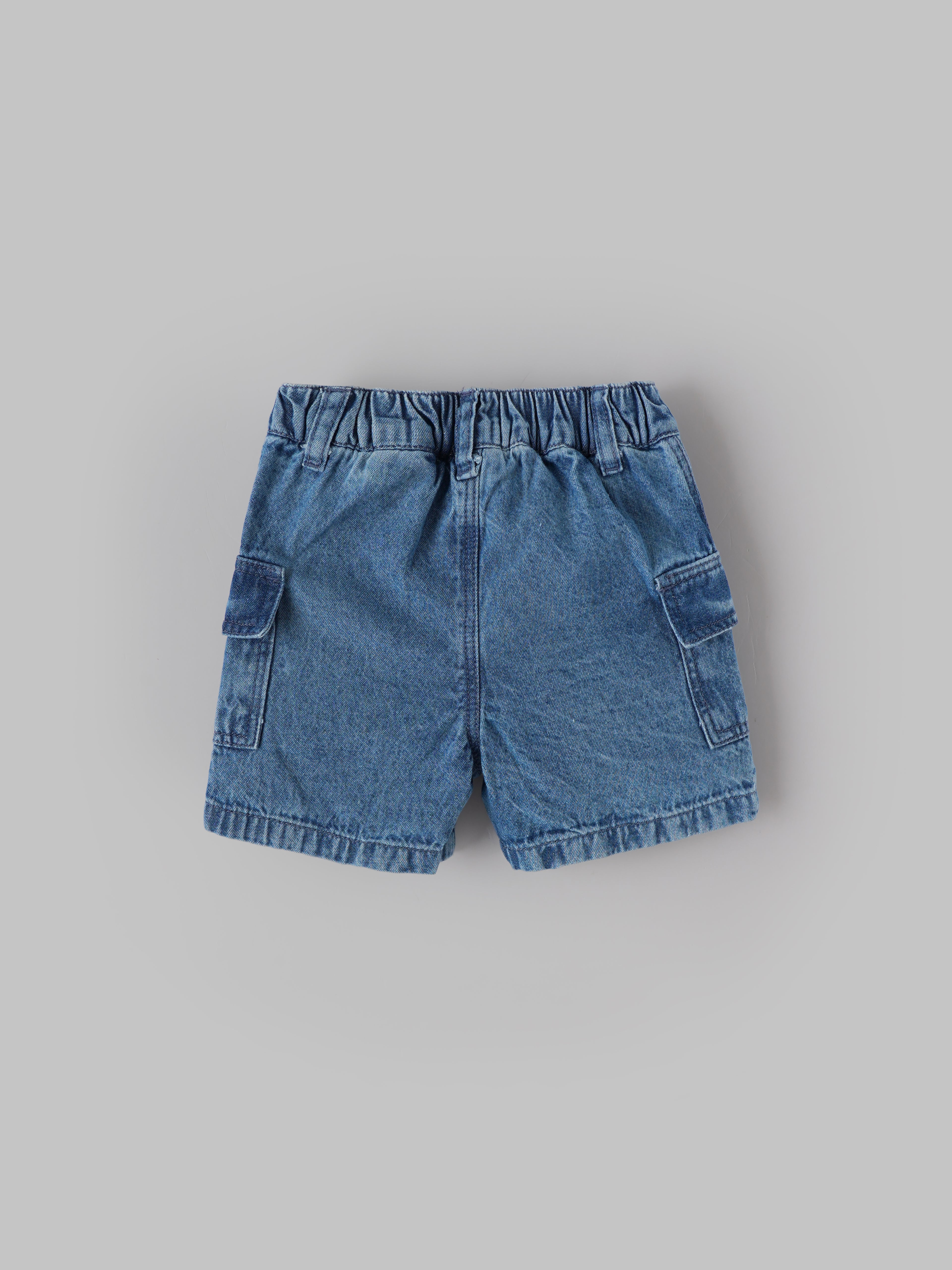 Popees Baby Boys Soft Denim Shorts| Blue | 3 Months To 24 Month