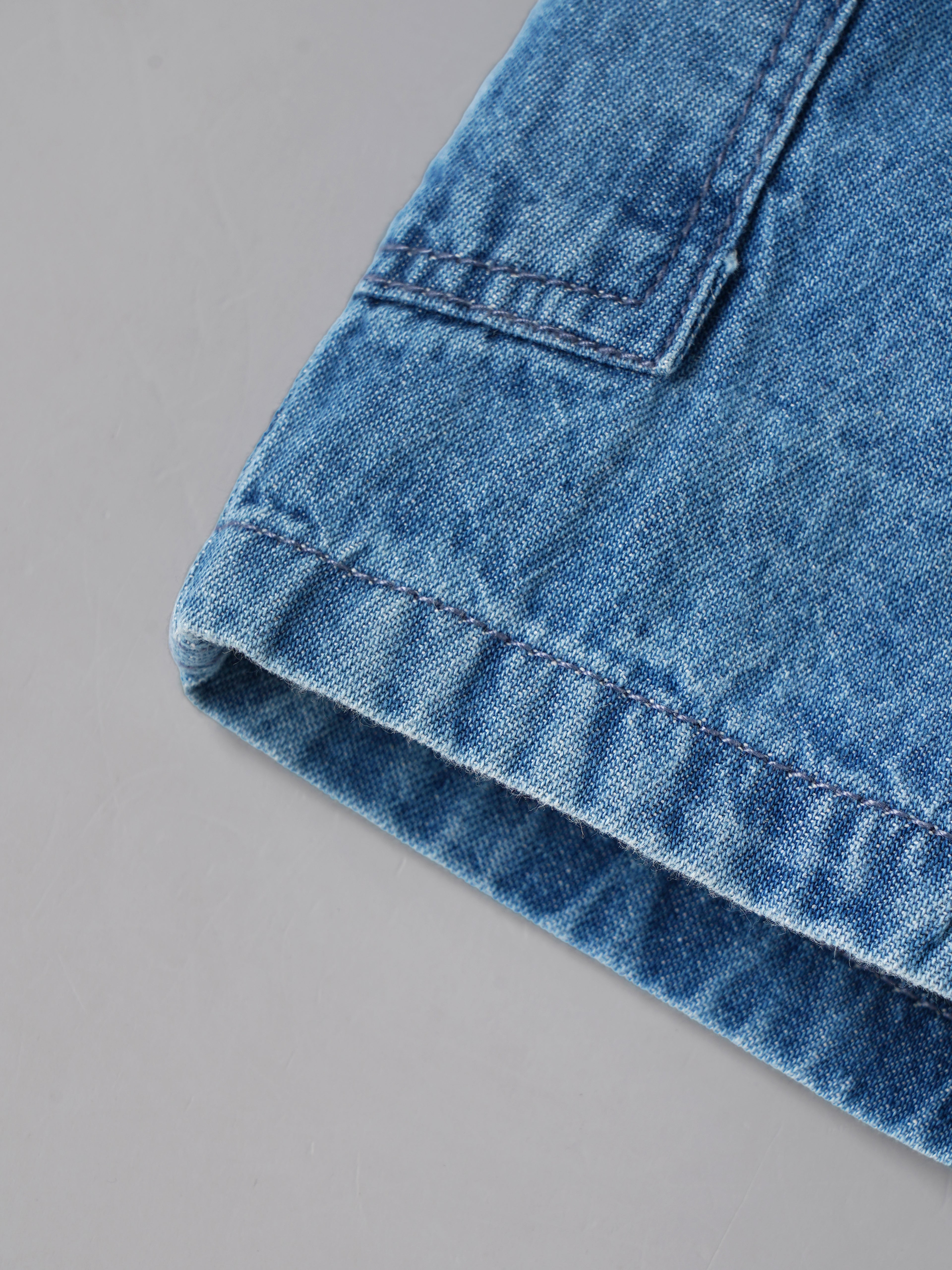 Popees Baby Boys Soft Denim Shorts| Blue | 3 Months To 24 Month