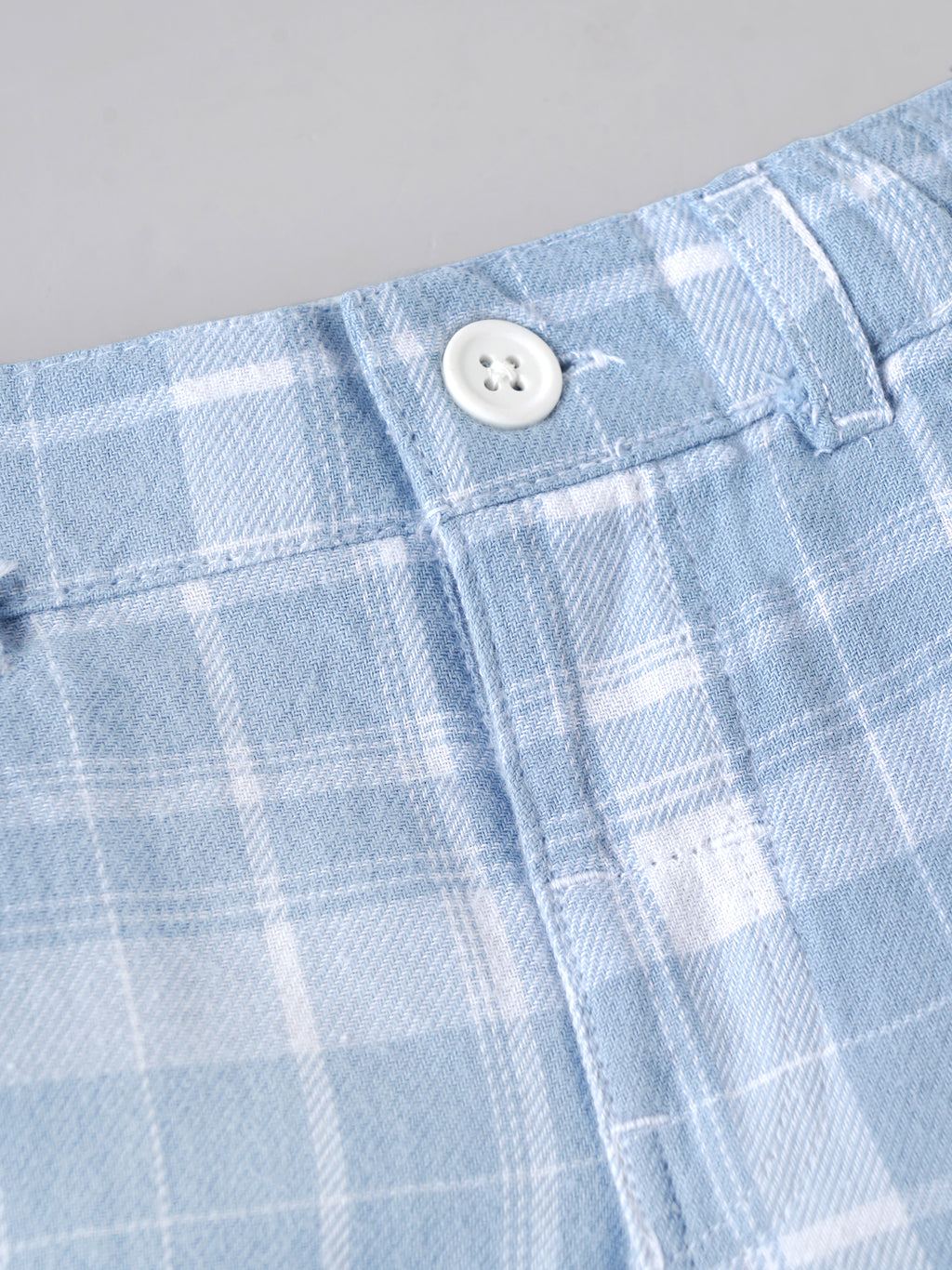 Popees Baby Boys Checked Cotton Pants| Blue| 3-24 Months