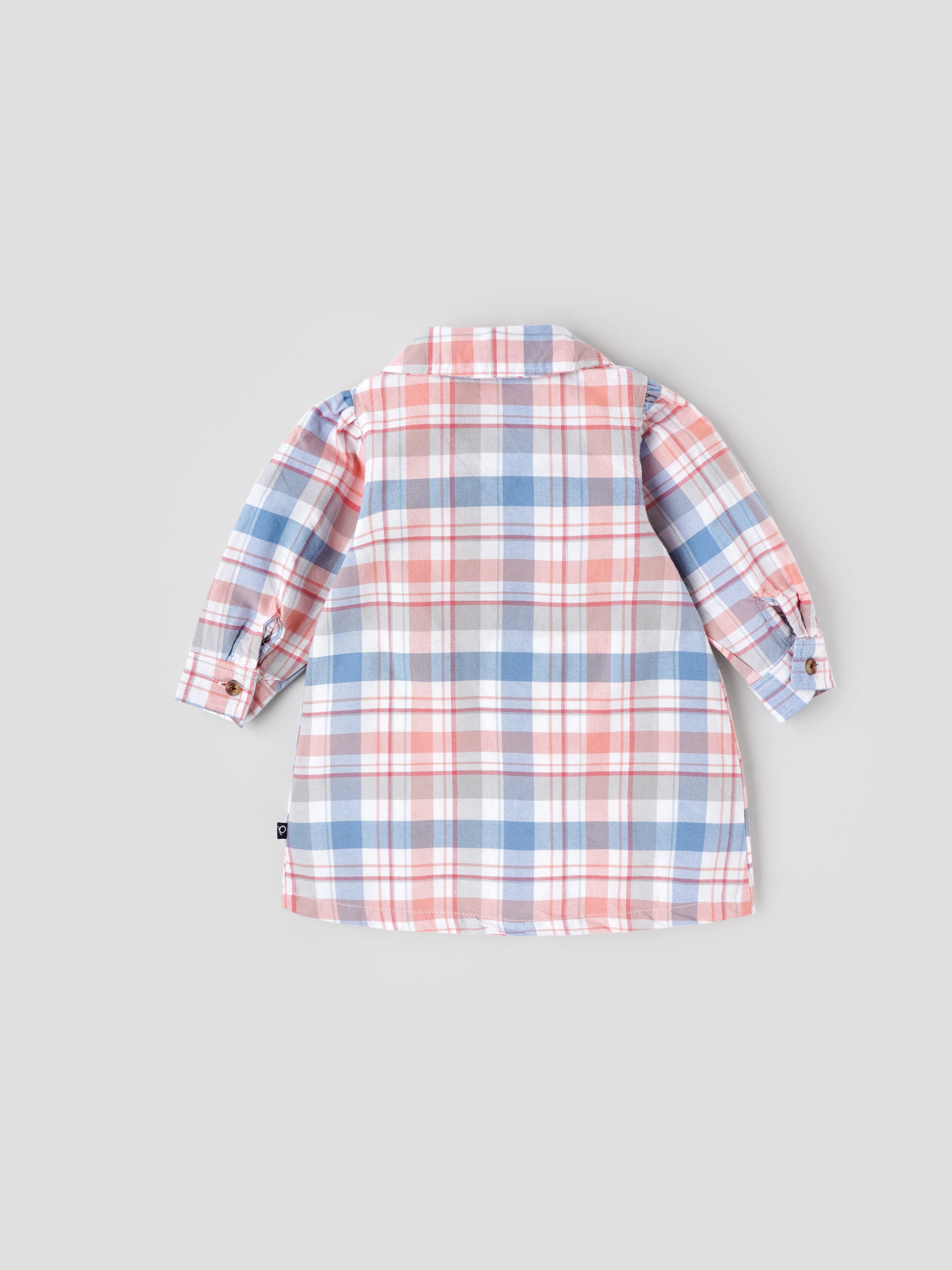 Popees Stylish & Comfy Long-Sleeve Shirt Dress in Soft Cotton Flannel(3-36 Months)for Baby Girls
