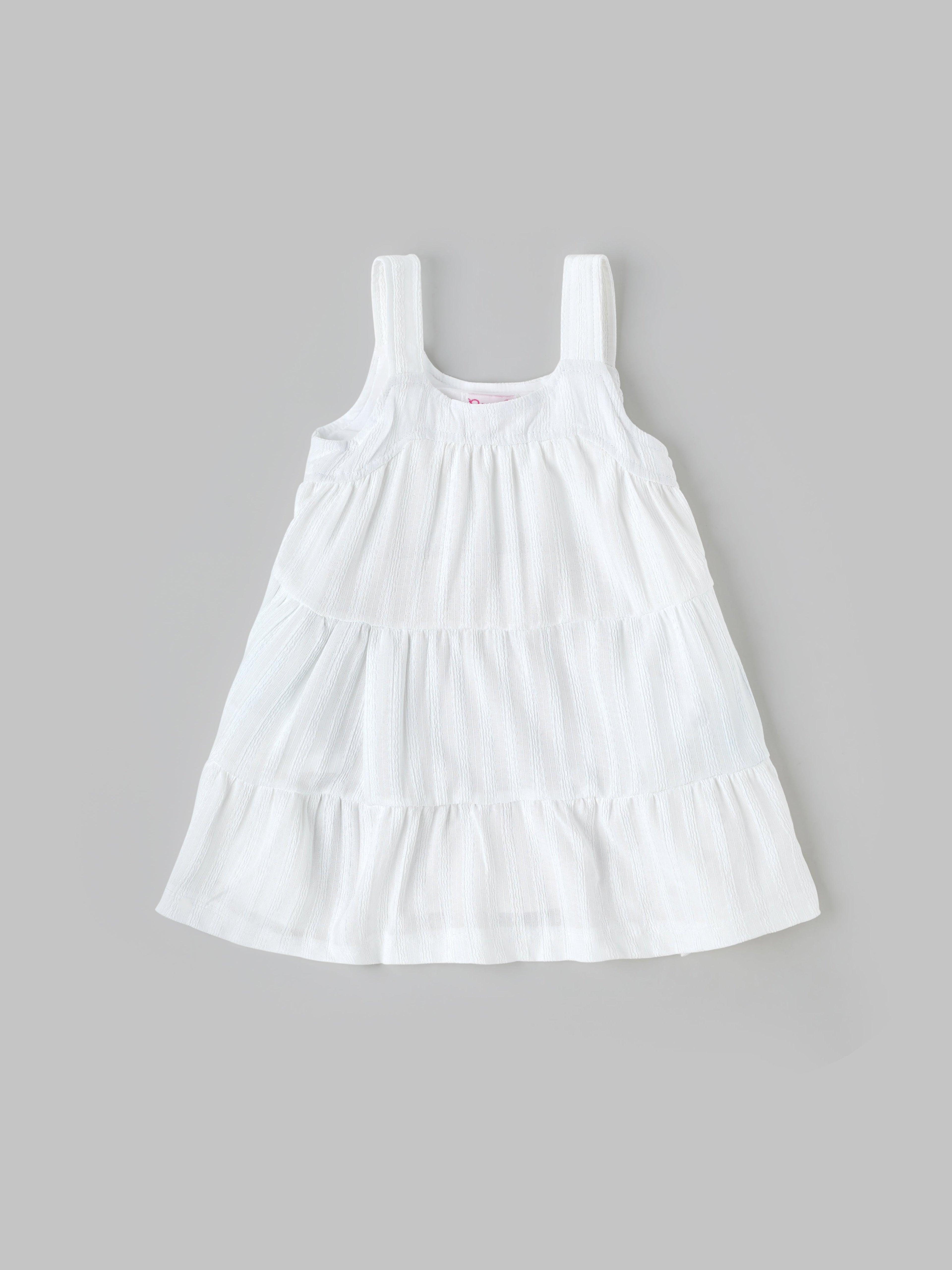 Popees Cotton Dress White Sleeveless Frock (3–18 Months) for Baby Girl
