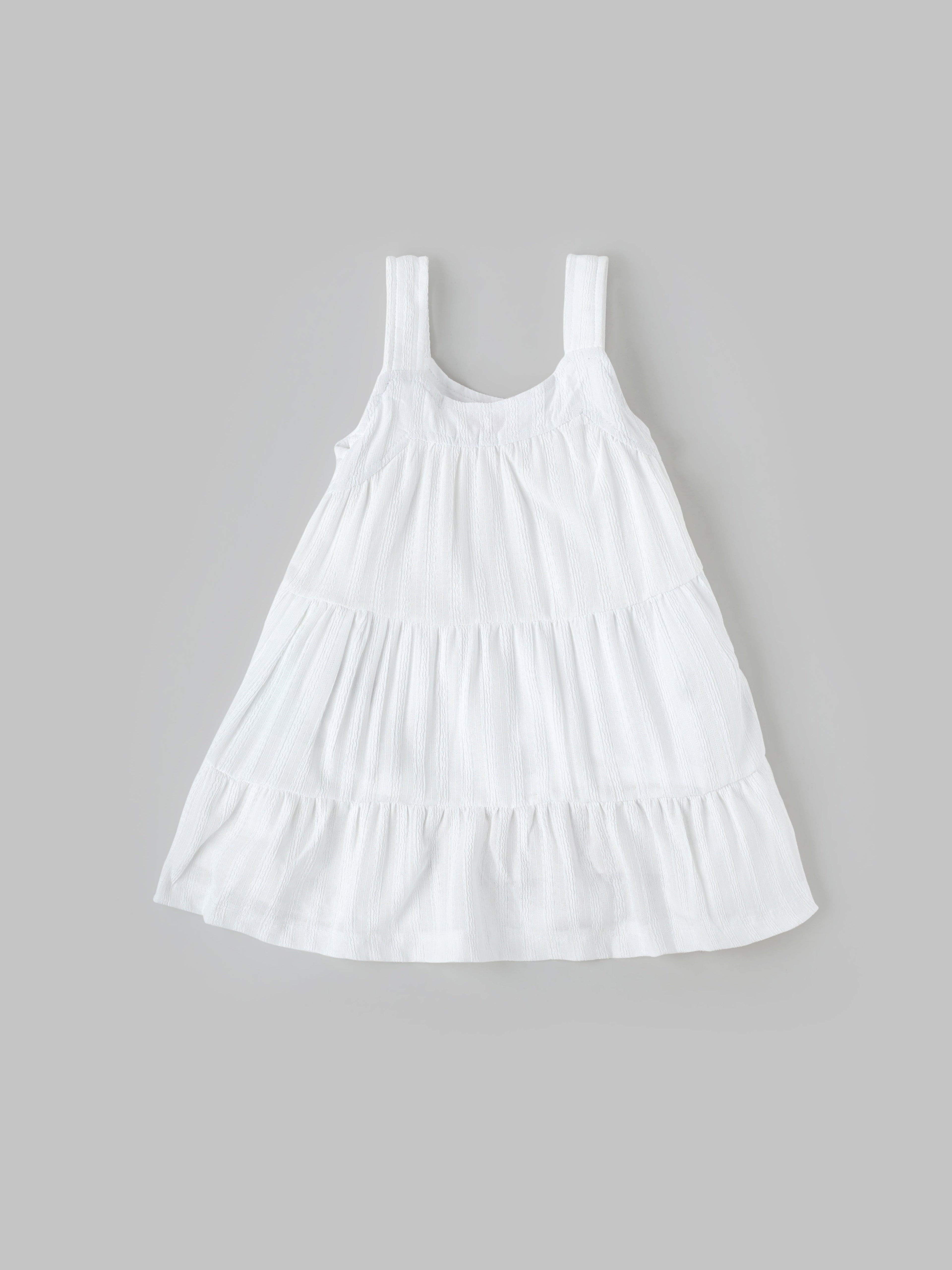 Popees Cotton Dress White Sleeveless Frock (3–18 Months) for Baby Girl