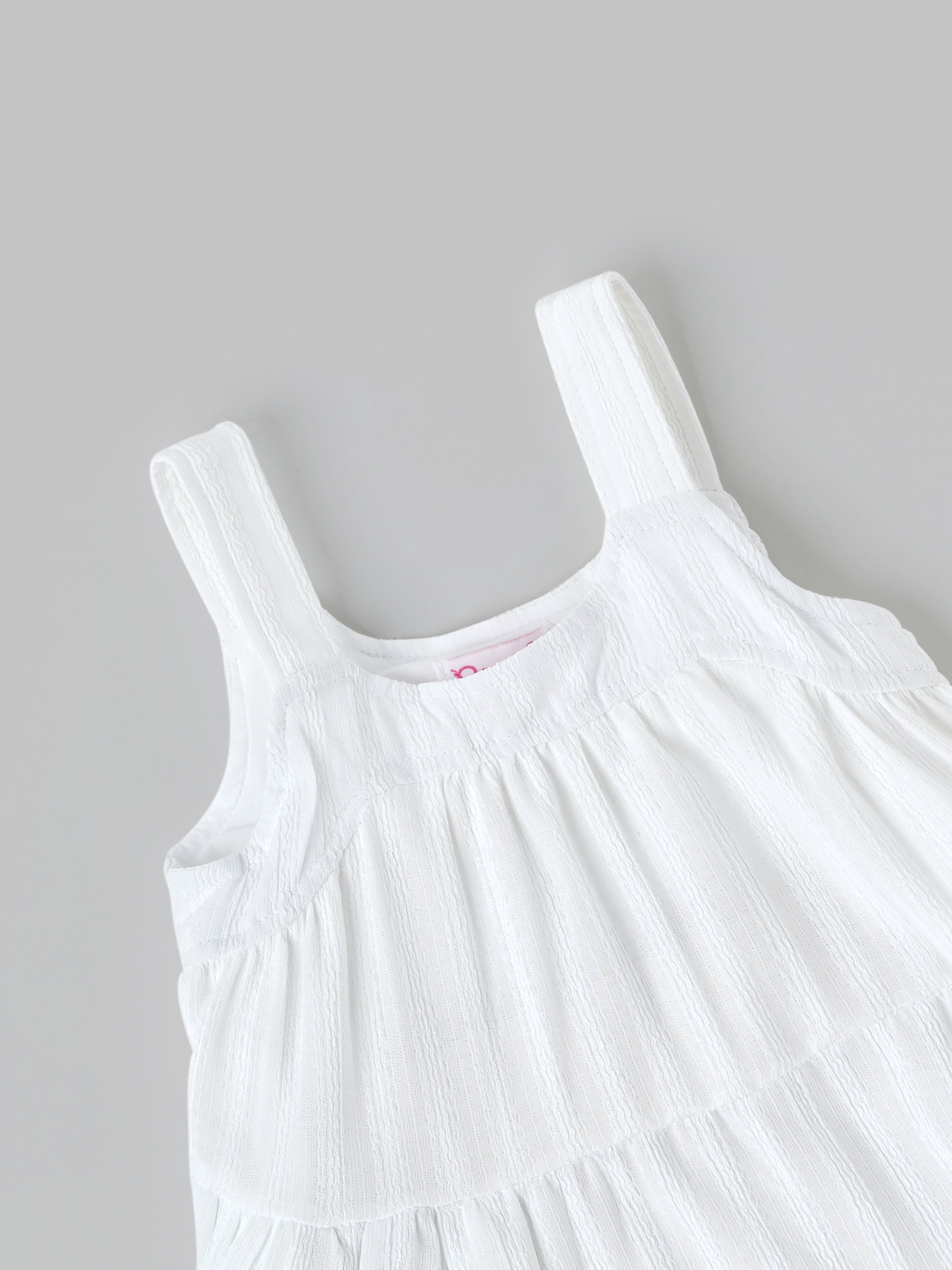 Popees Cotton Dress White Sleeveless Frock (3–18 Months) for Baby Girl