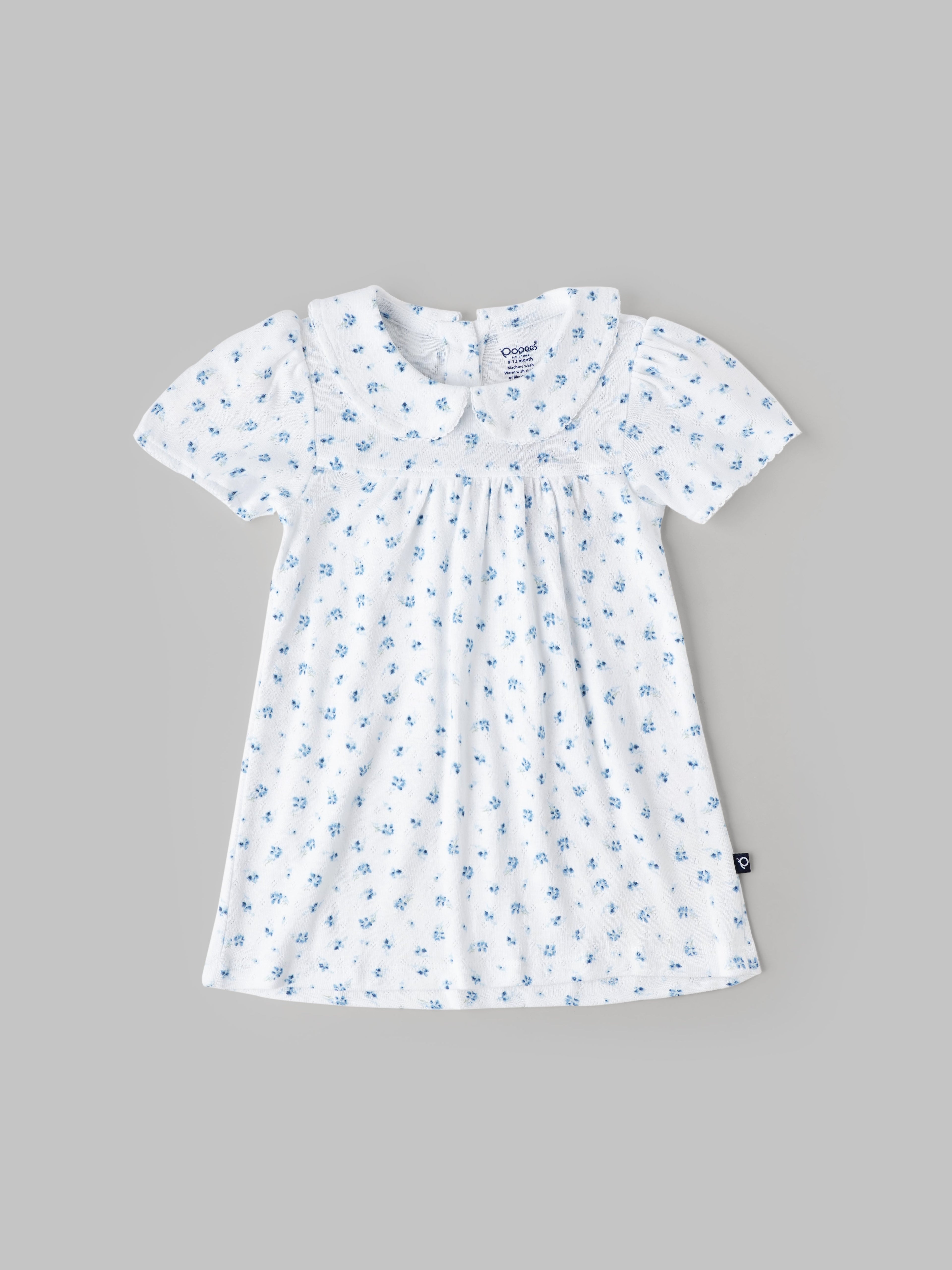 Popees Printed Short Sleeve Back Open Dress (3-36 Months) for Baby Girls