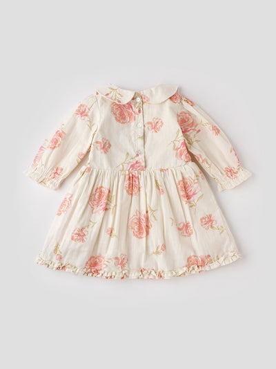 Stylish & Adorable Rose Printed Dress for Girls