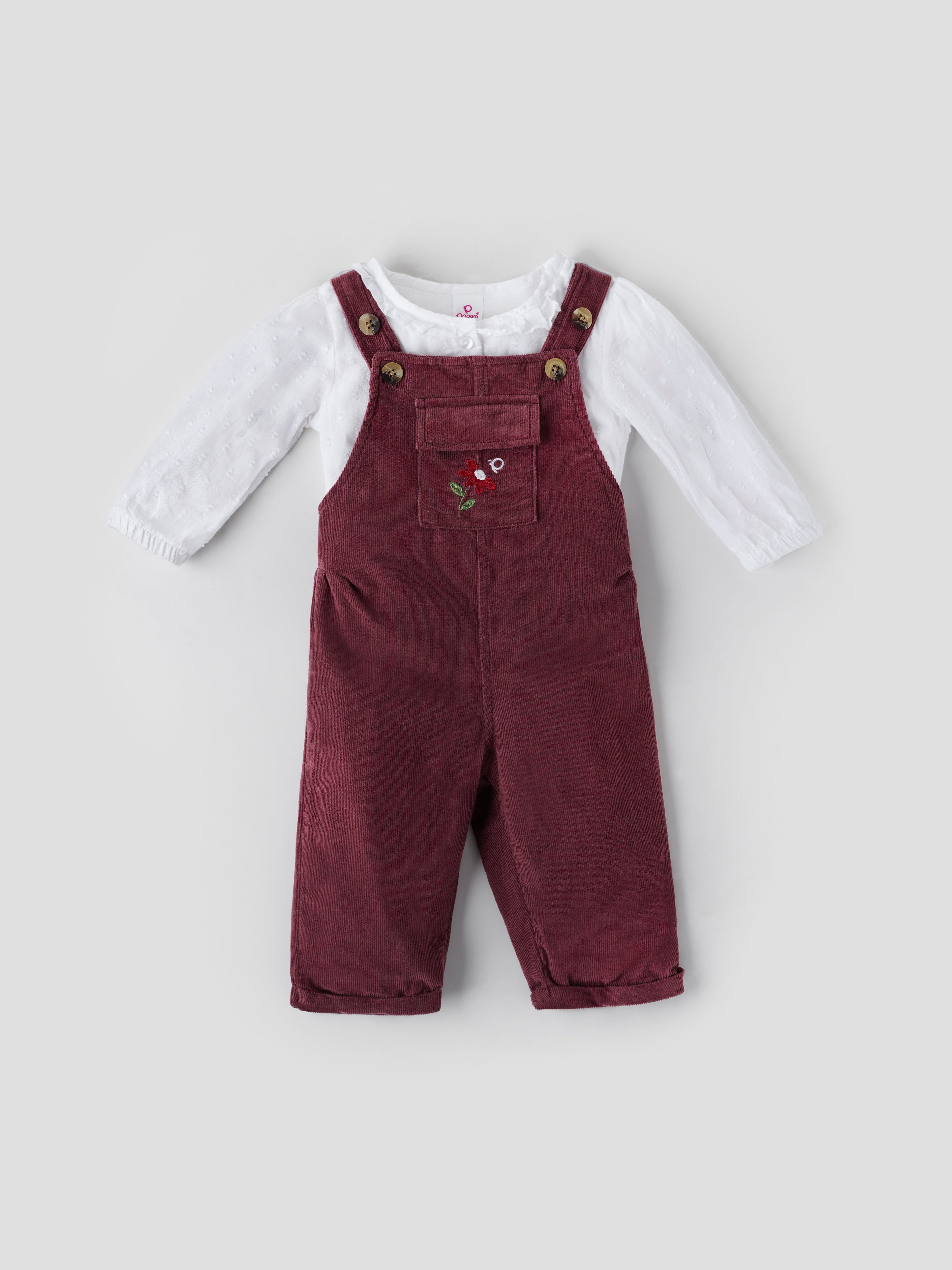 Popees Comfy & Trendy Dungaree Party Wear Set (3-24 Months) for Girls